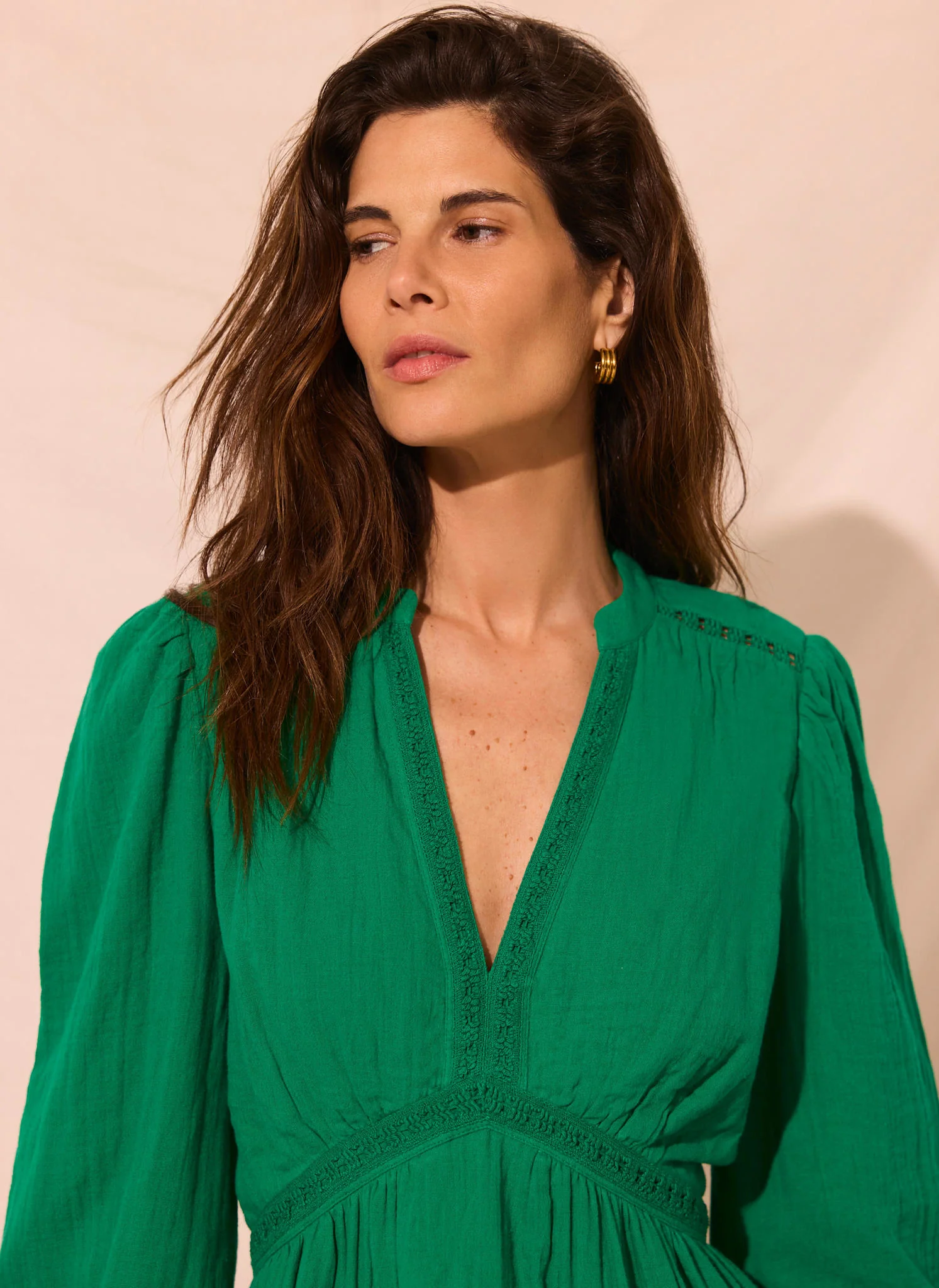 1206-green-cotton-cheesecloth-mini-dress-5.webp Green Cotton Cheesecloth Mini Dress