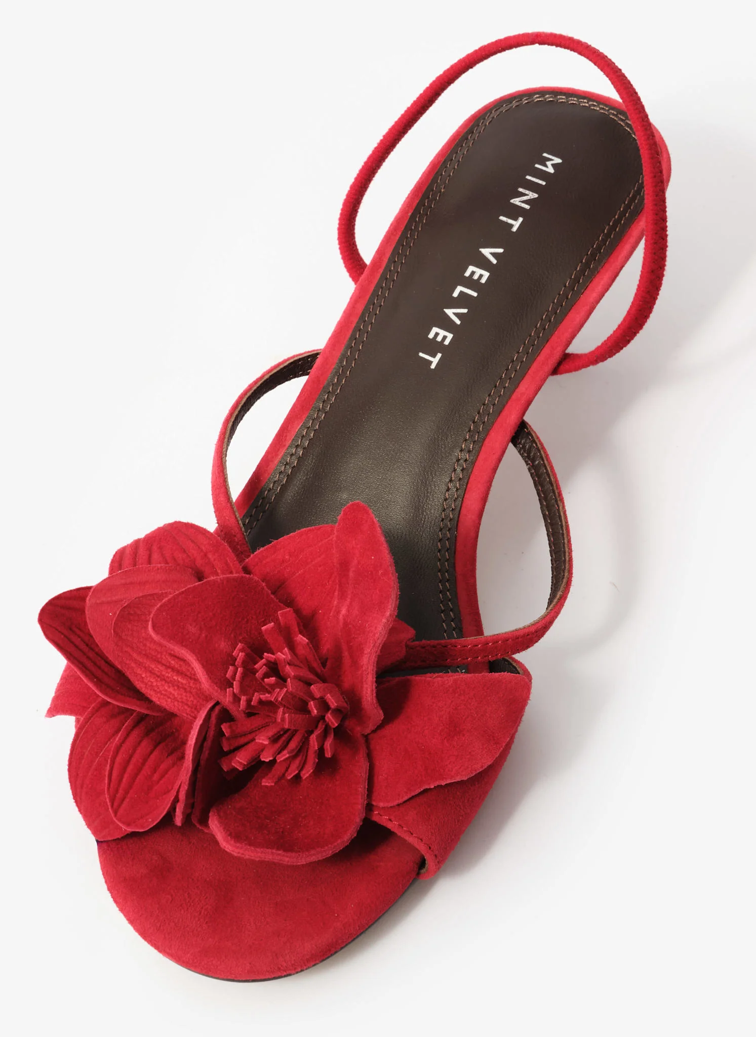 12092-bri-red-suede-flower-detail-heels-3.webp Bri Red Suede Flower Detail Heels