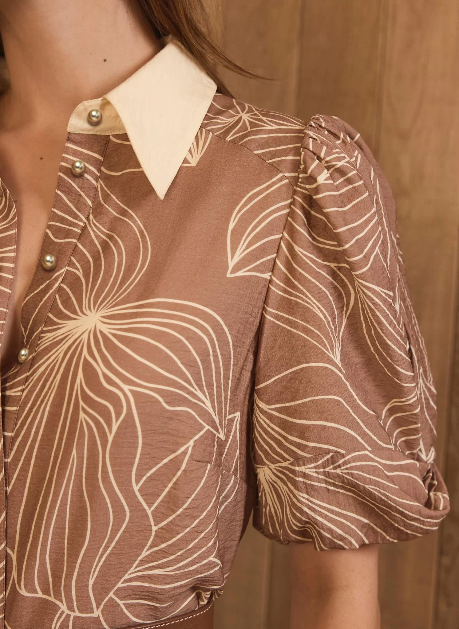 12099-brown-floral-print-maxi-shirt-dress-6.webp Brown Floral Print Maxi Shirt Dress