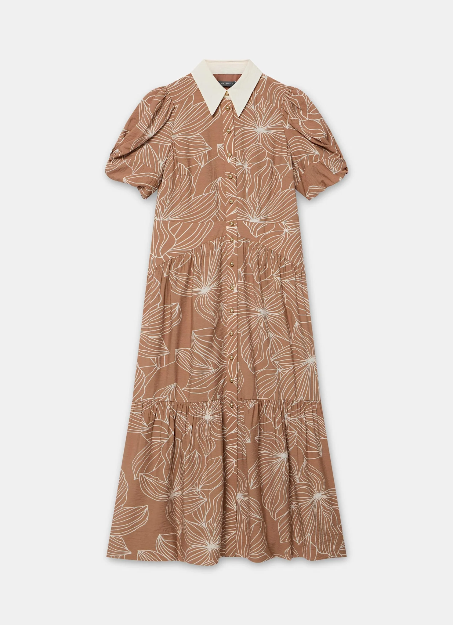 12099-brown-floral-print-maxi-shirt-dress-7.webp Brown Floral Print Maxi Shirt Dress