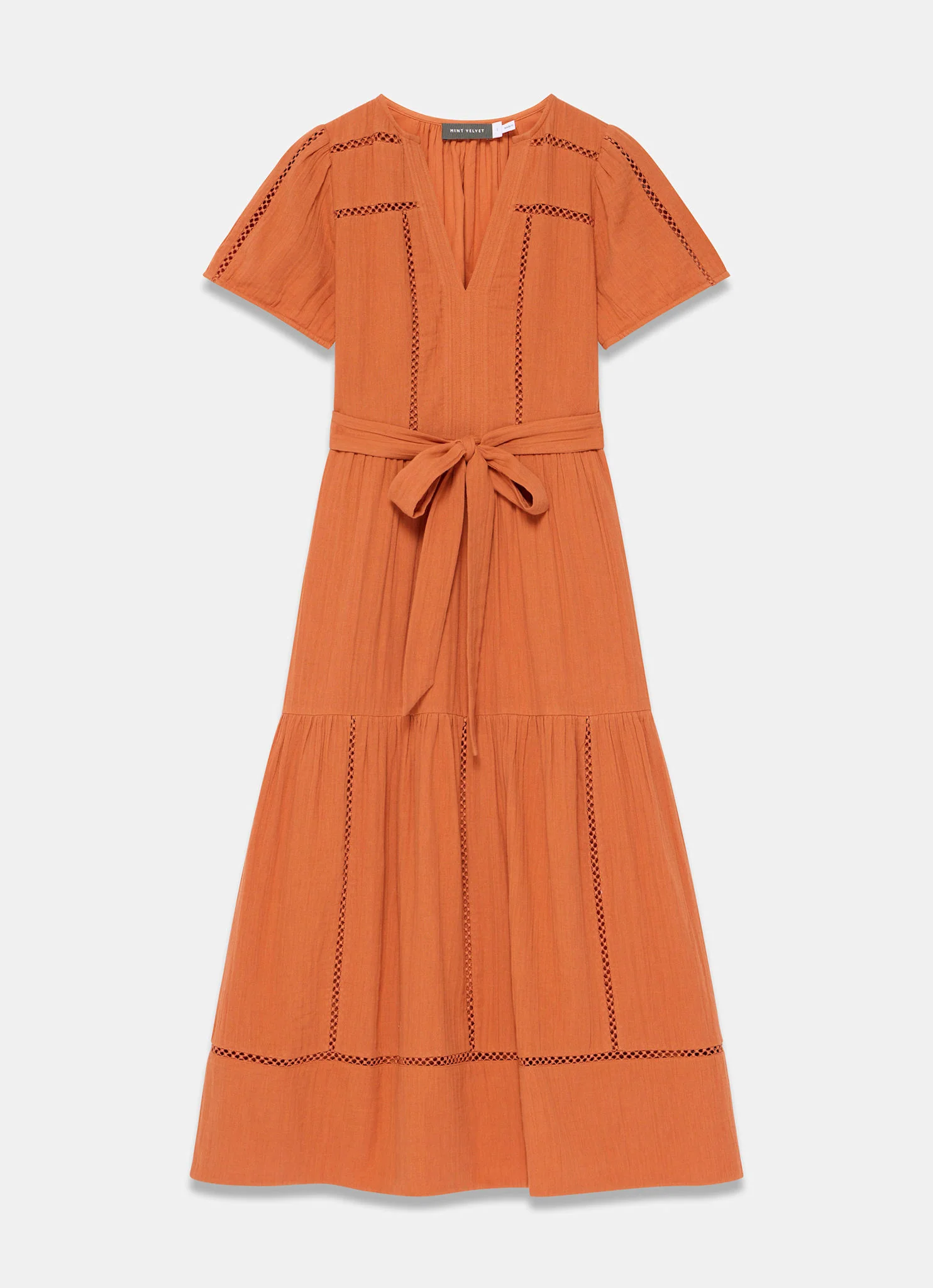 Orange Cotton Cheesecloth Maxi Dress