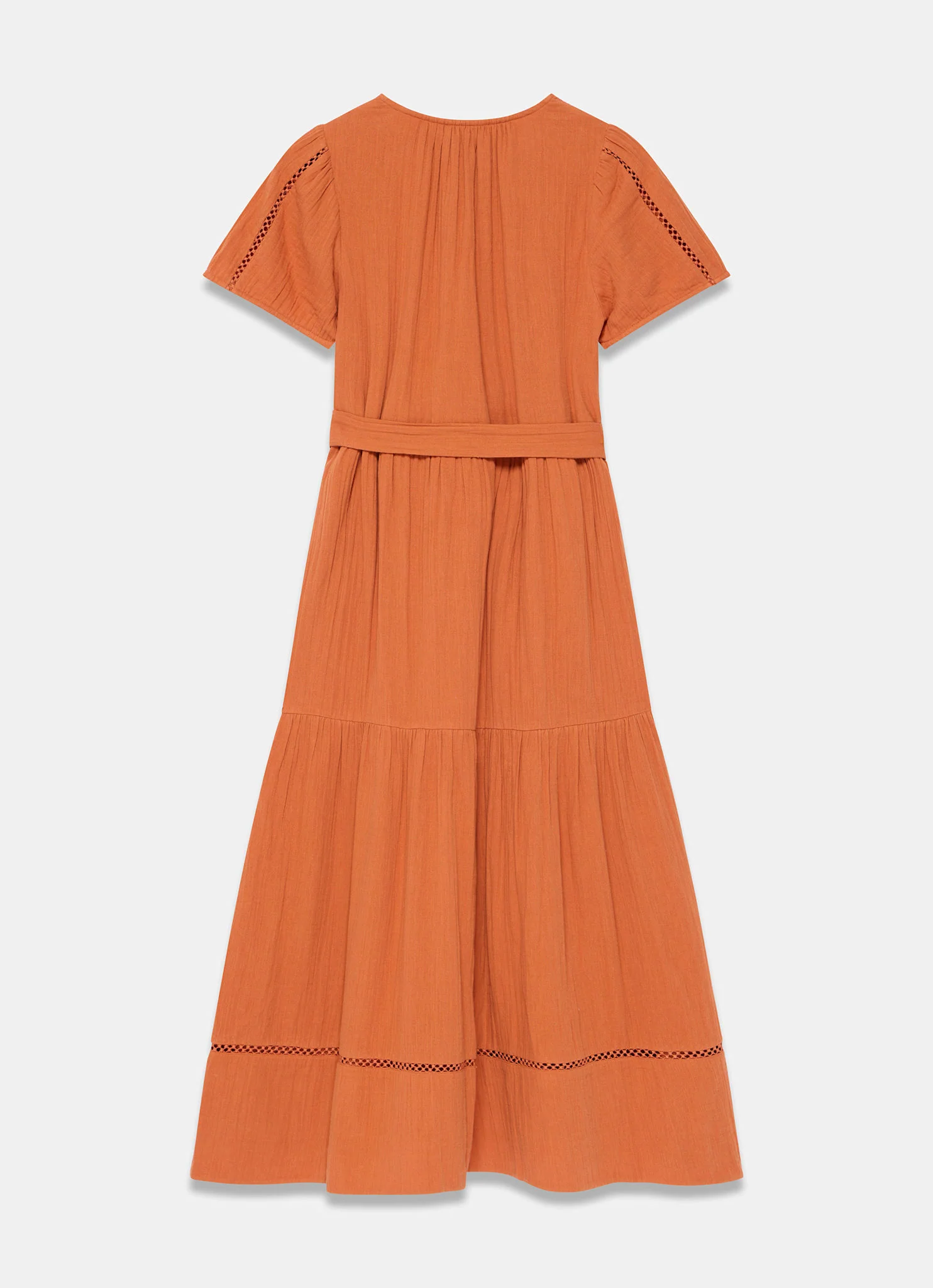 Orange Cotton Cheesecloth Maxi Dress