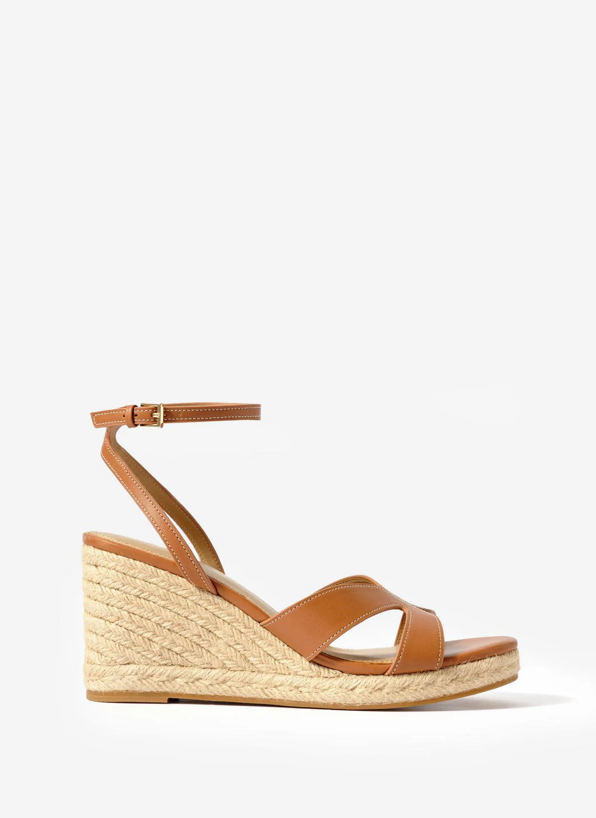 Jase Tan Leather Espadrille Wedges