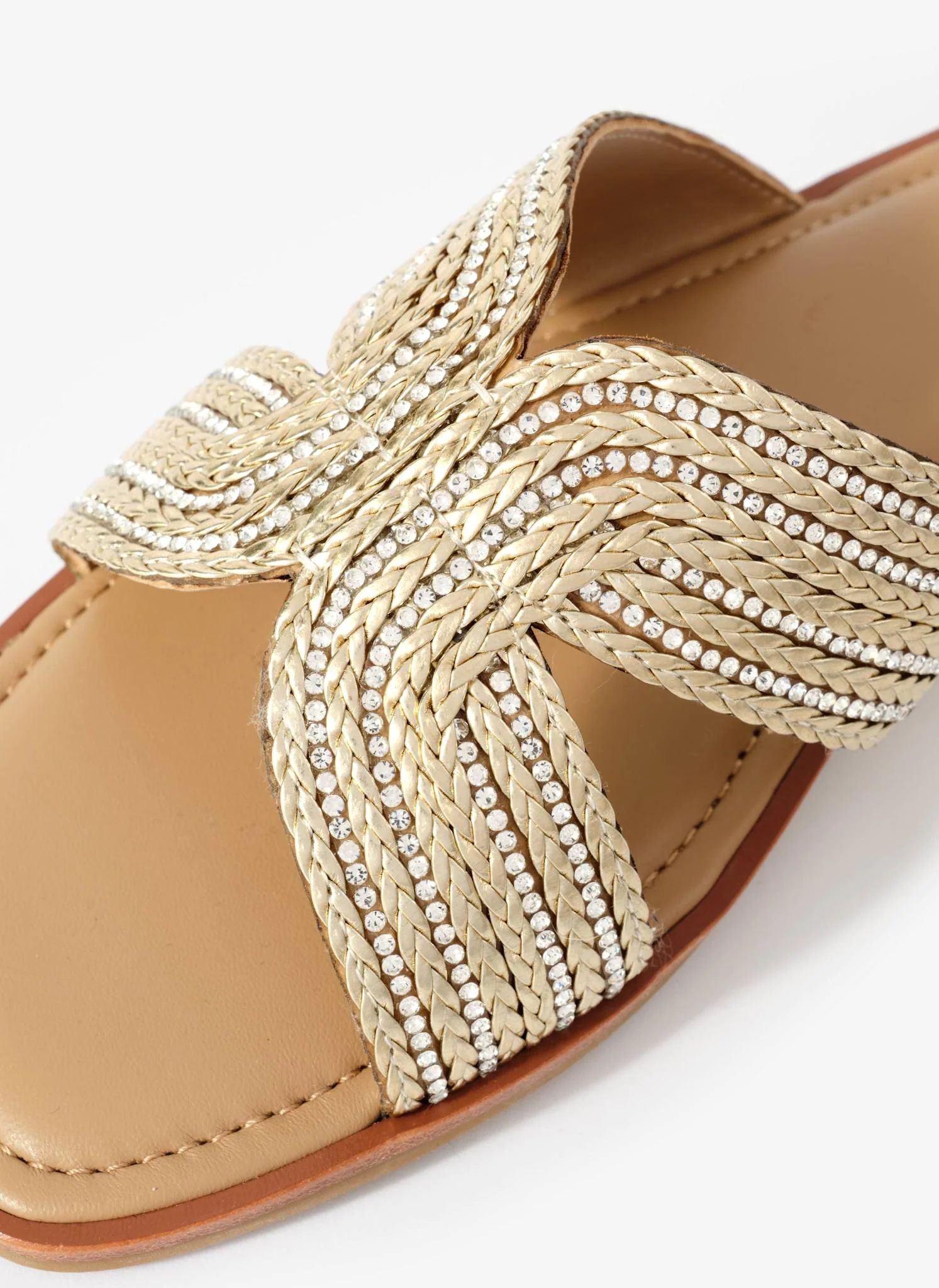 Darcy Gold Metallic Detail Sandals