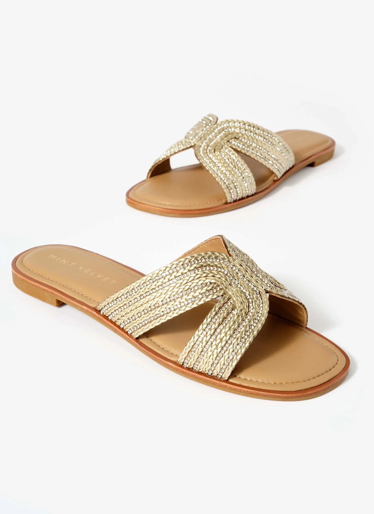 Darcy Gold Metallic Detail Sandals