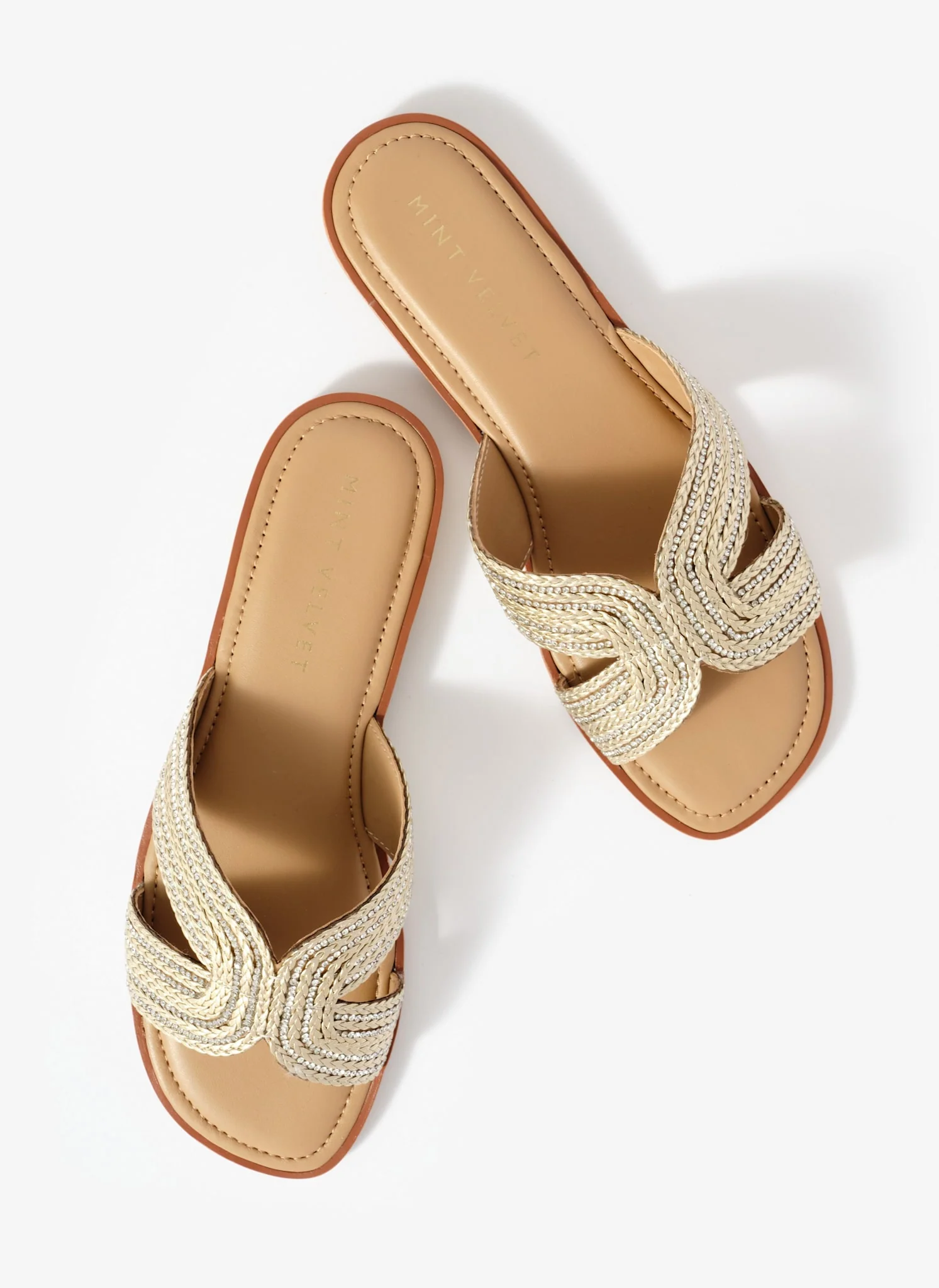 Darcy Gold Metallic Detail Sandals
