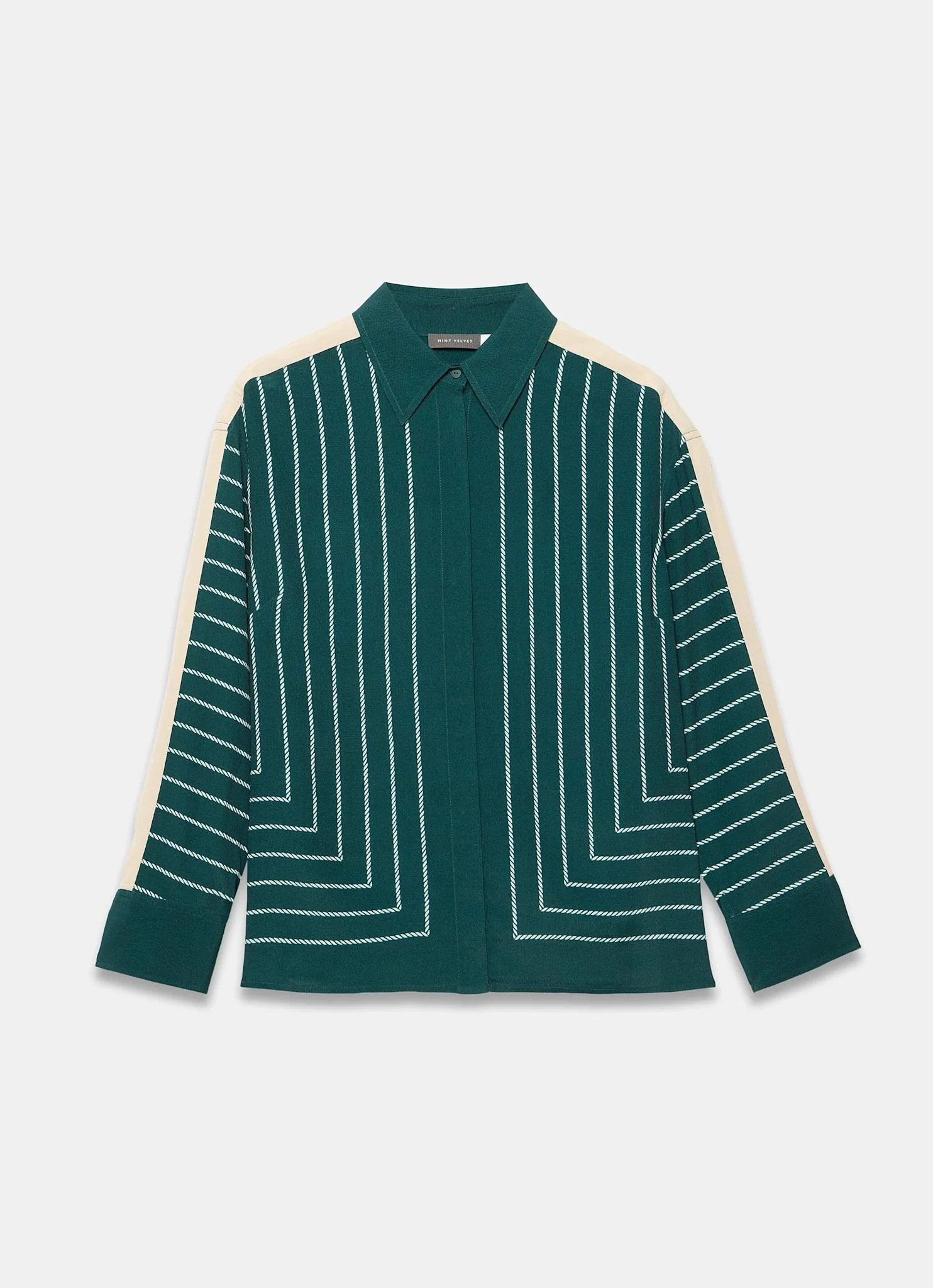 12248-teal-graphic-print-striped-shirt-6.webp Teal Graphic Print Striped Shirt
