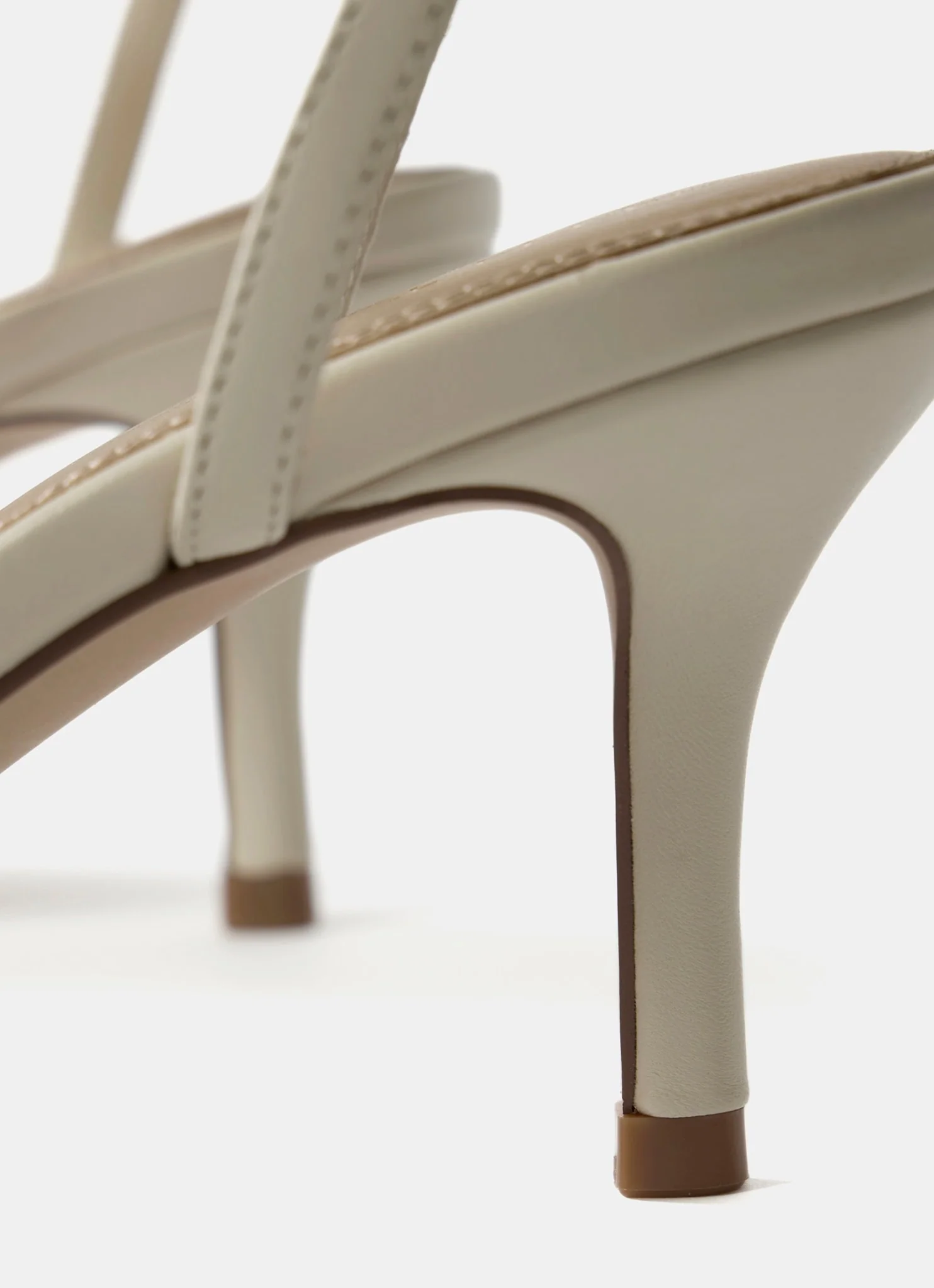 Rae Cream Leather Tassel Heeled Sandals