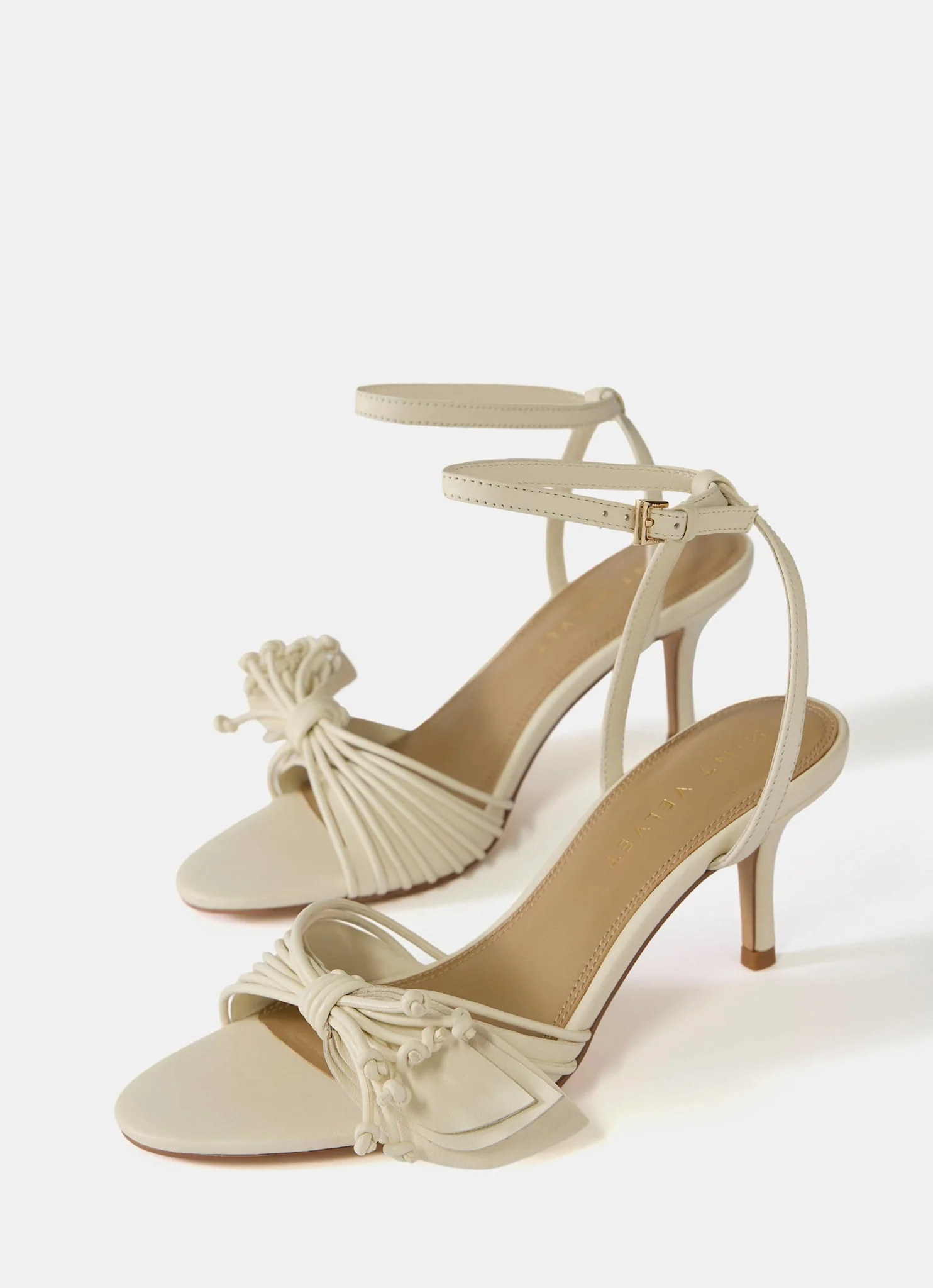 Rae Cream Leather Tassel Heeled Sandals