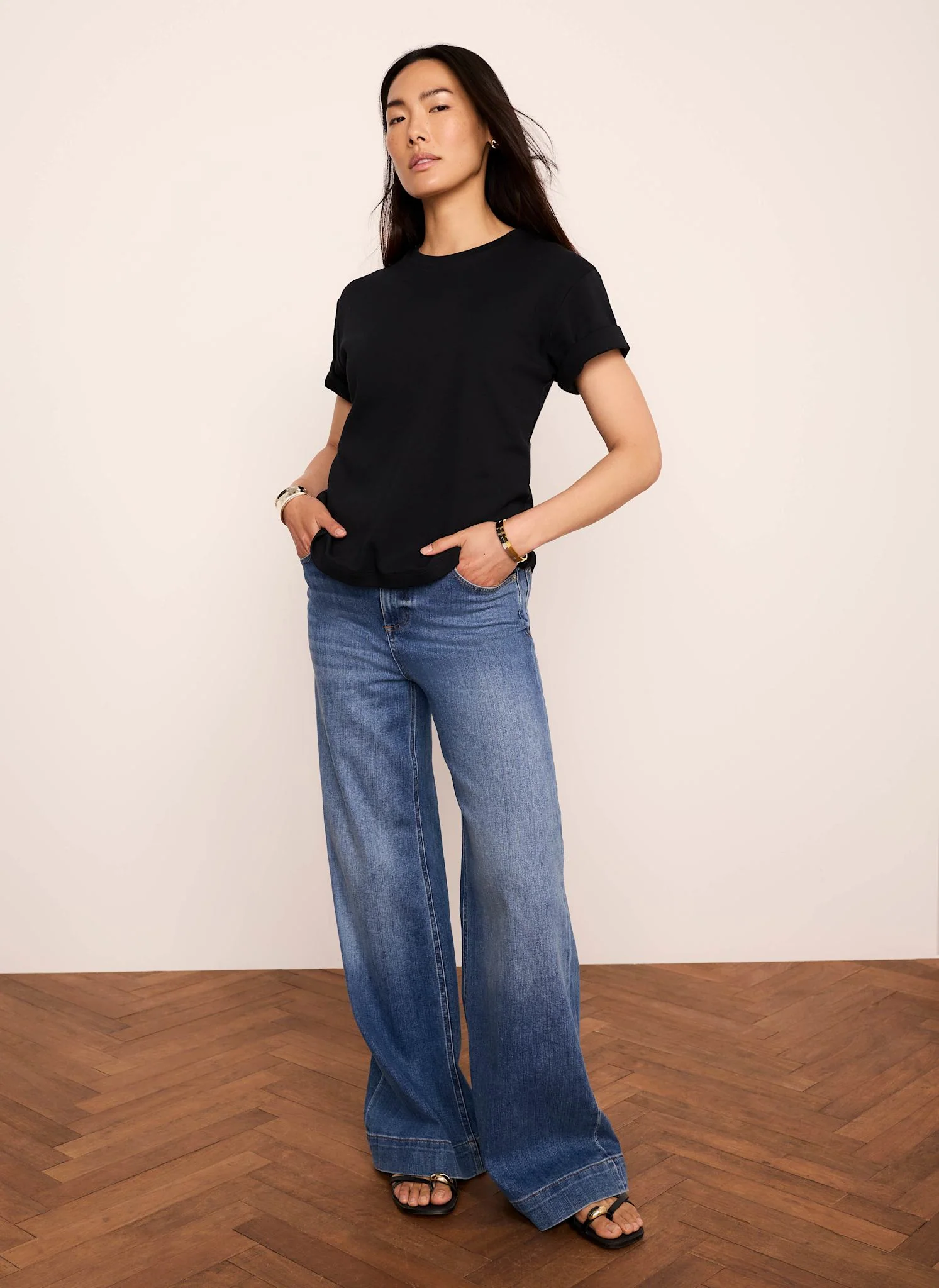 Black Cotton Slim Fit T-Shirt