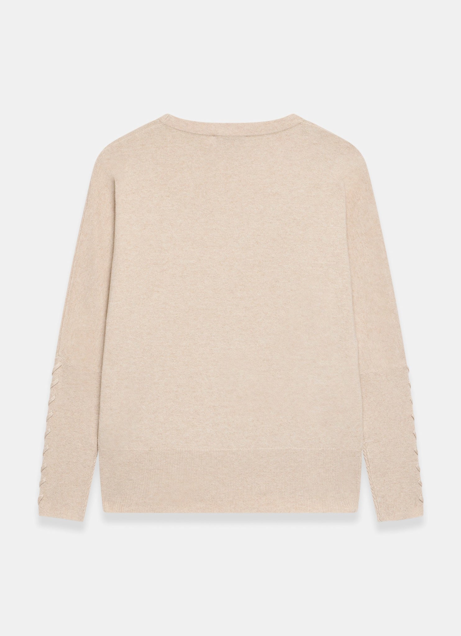 12338-neutral-cotton-blend-stitch-detail-jumper-7.jpg Neutral Cotton Blend Stitch Detail Jumper