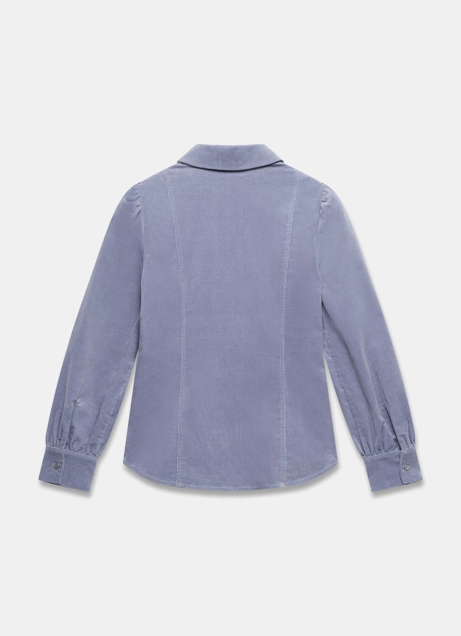 Blue Corduroy Zip Front Shirt