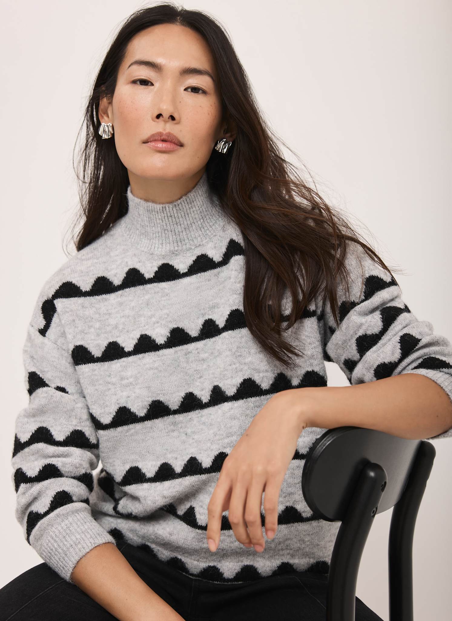 12372-grey-scallop-knit-jumper-3.jpg Grey Scallop Knit Jumper