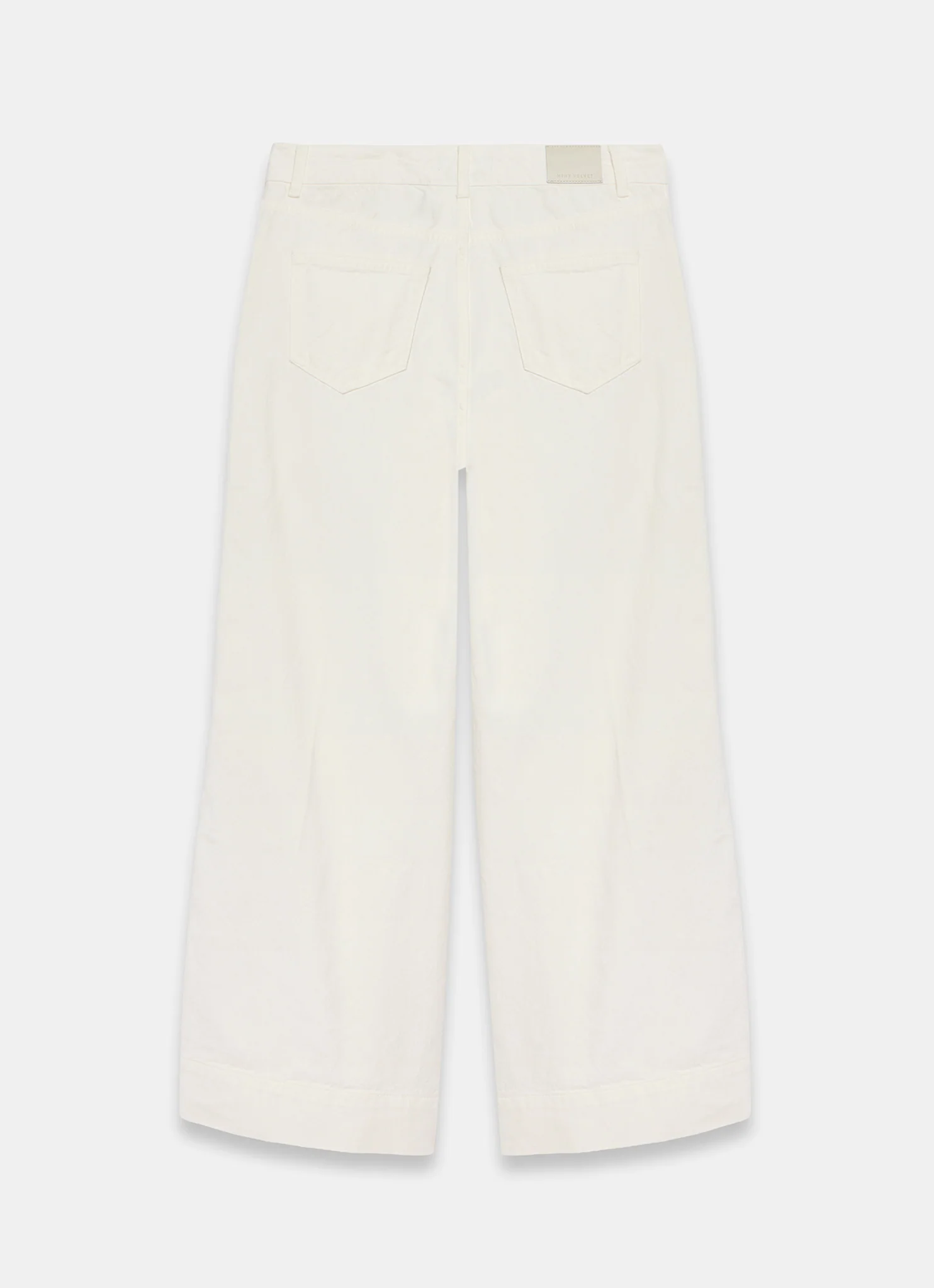 Cream Side Stripe Wide Jeans