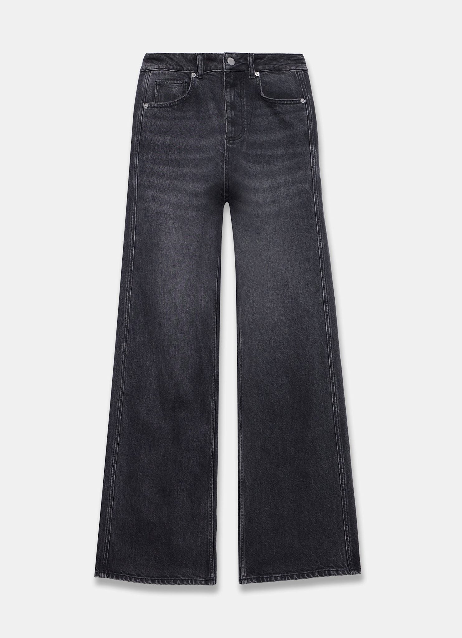 Black Wash Straight Jeans