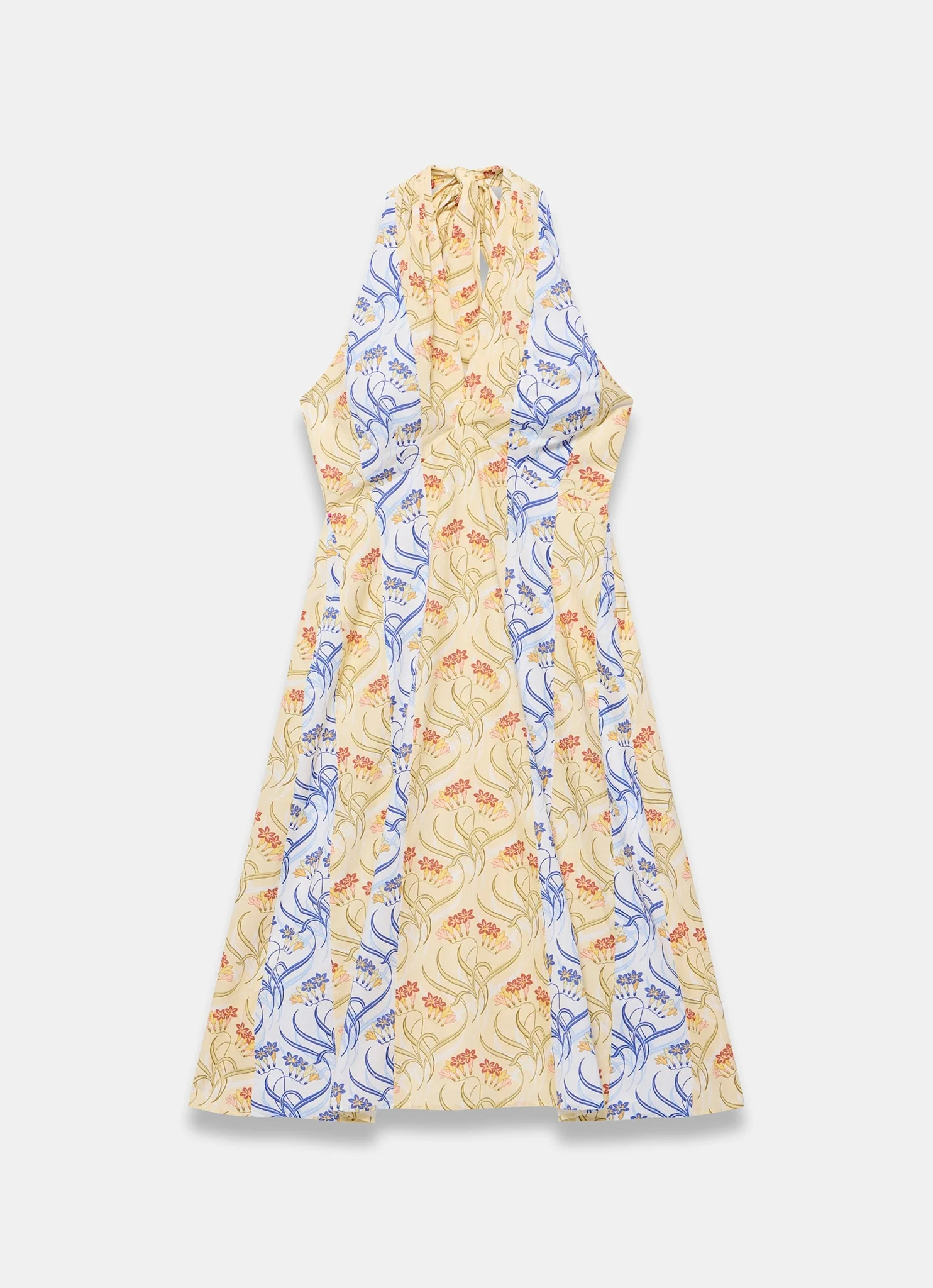 1244-yellow-cotton-floral-print-midi-dress-7.webp Yellow Cotton Floral Print Midi Dress