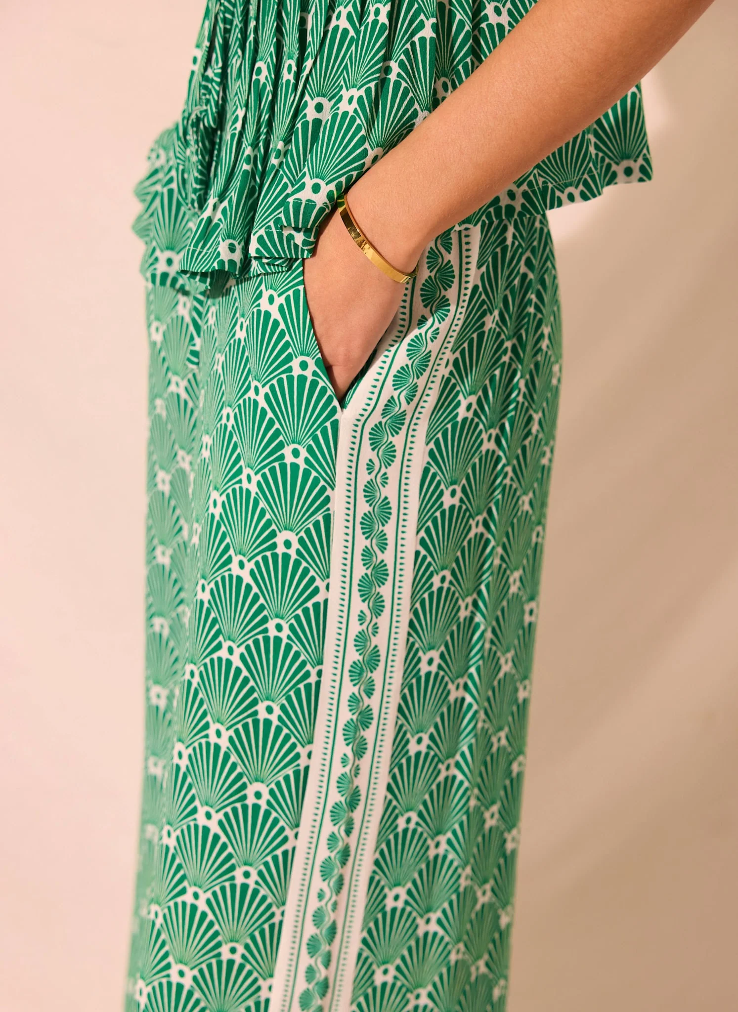 1252-green-shell-print-wide-leg-trousers-3.webp Green Shell Print Wide Leg Trousers