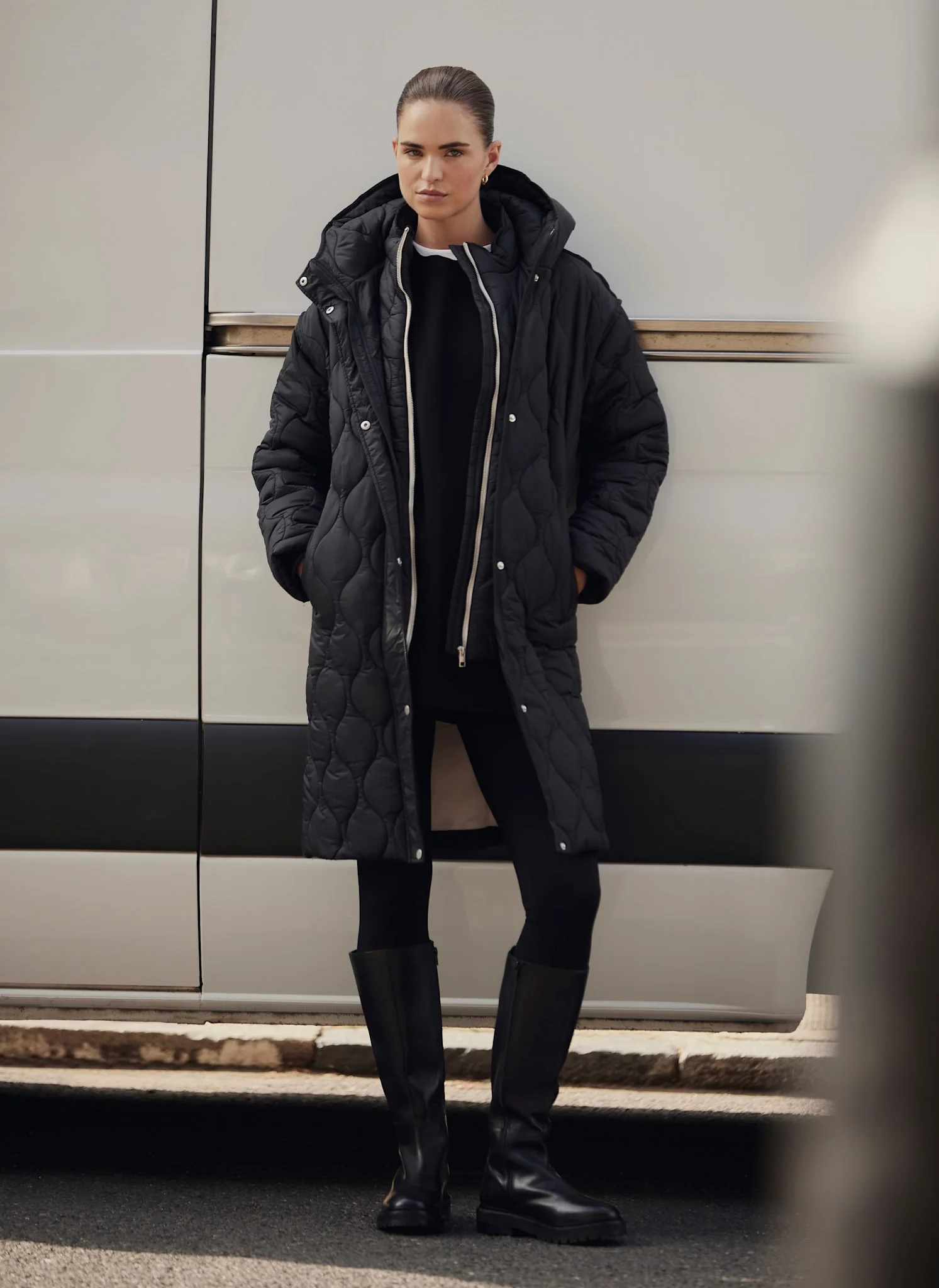 12543-black-double-layer-quilted-coat-1.webp Black Double Layer Quilted Coat