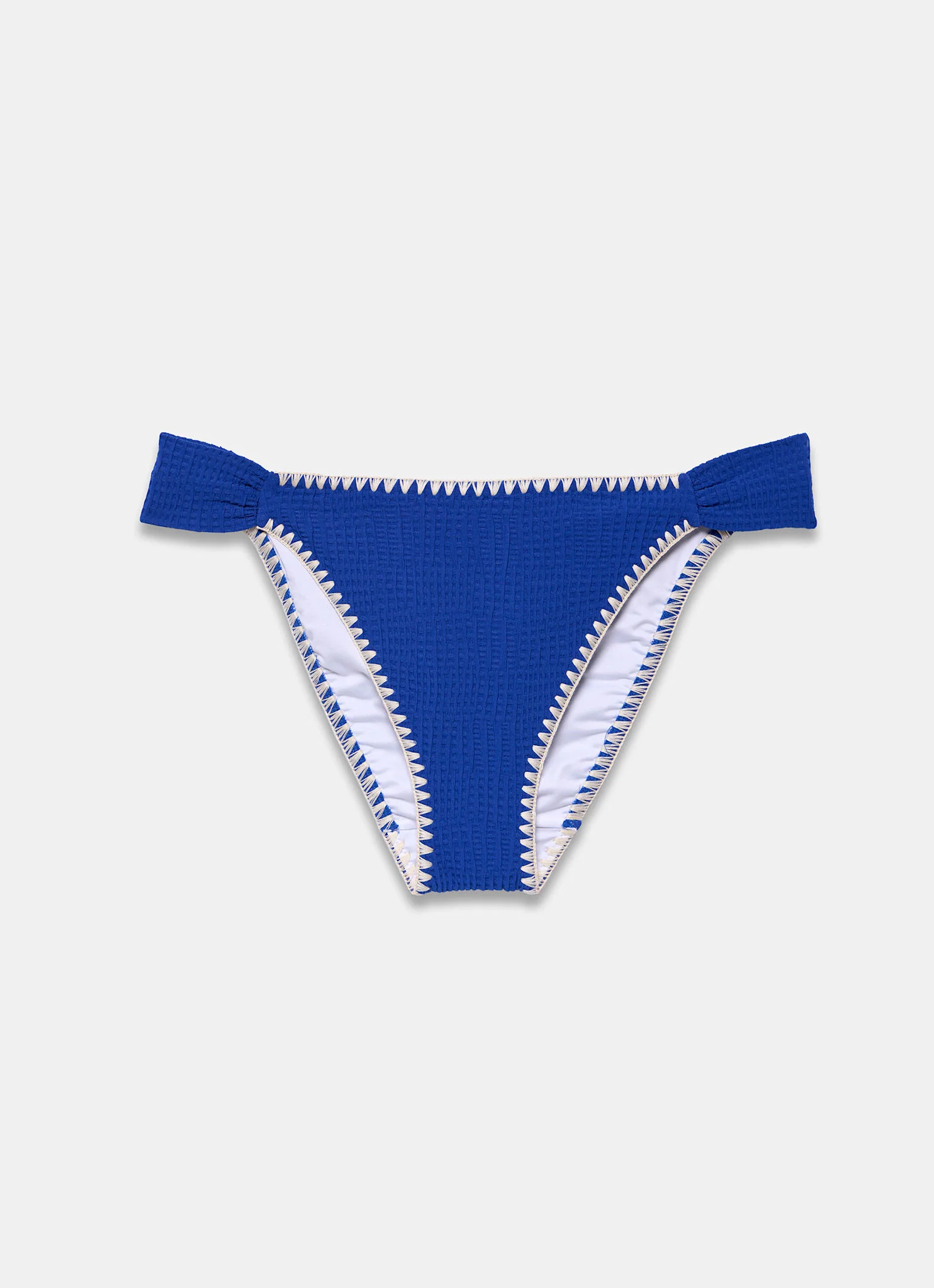 Blue Whipstitch Waffle Bikini Bottoms