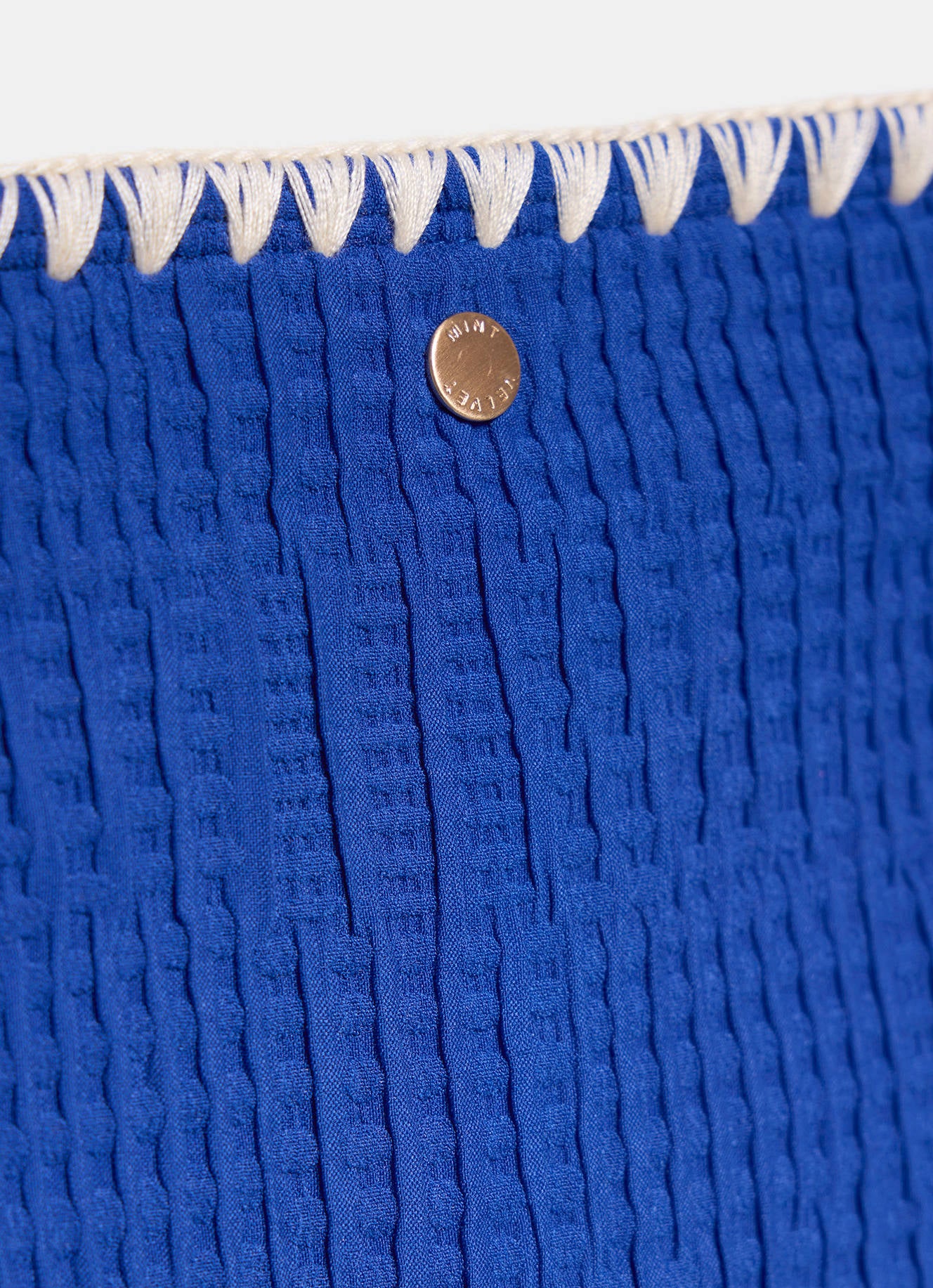 Blue Whipstitch Waffle Bikini Bottoms