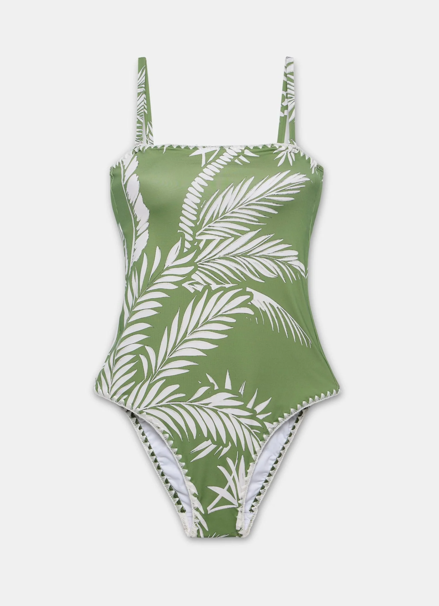 Green Palm Print Swimsuit