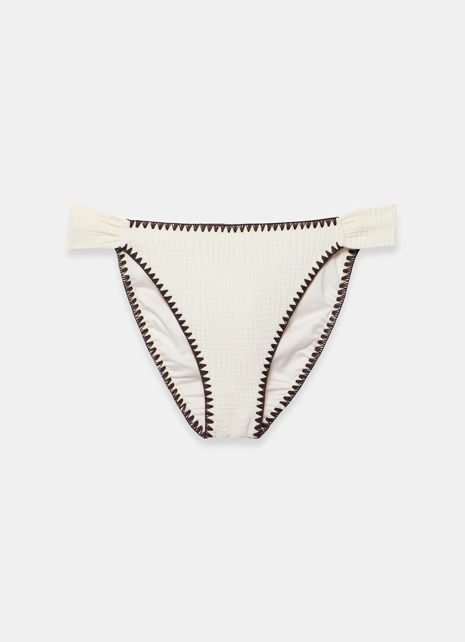 Cream Whipstitch Waffle Bikini Bottoms