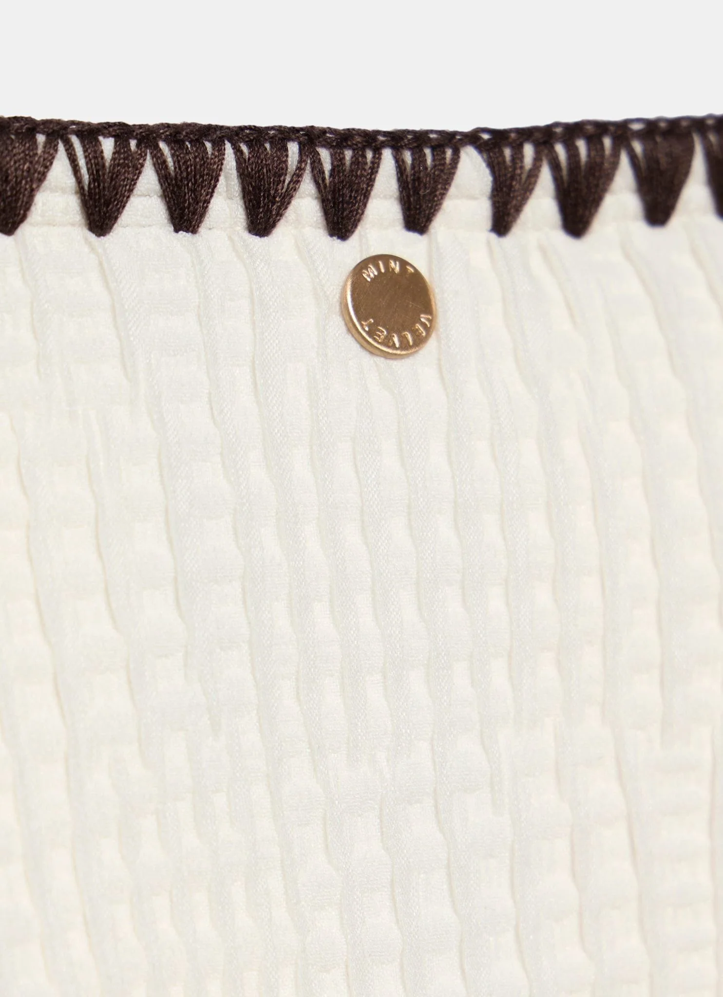 Cream Whipstitch Waffle Bikini Bottoms