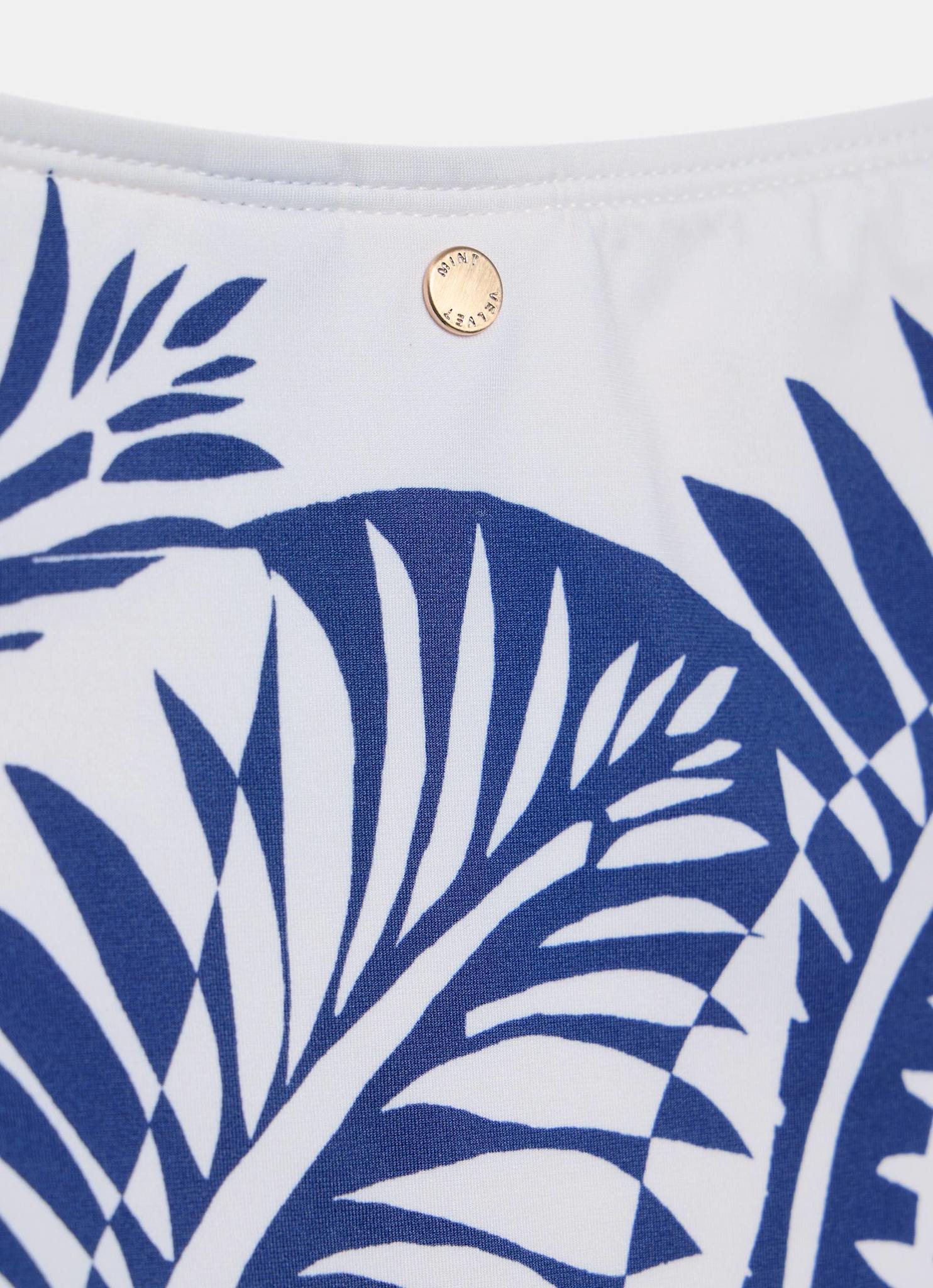 Blue Palm Print Bikini Bottoms