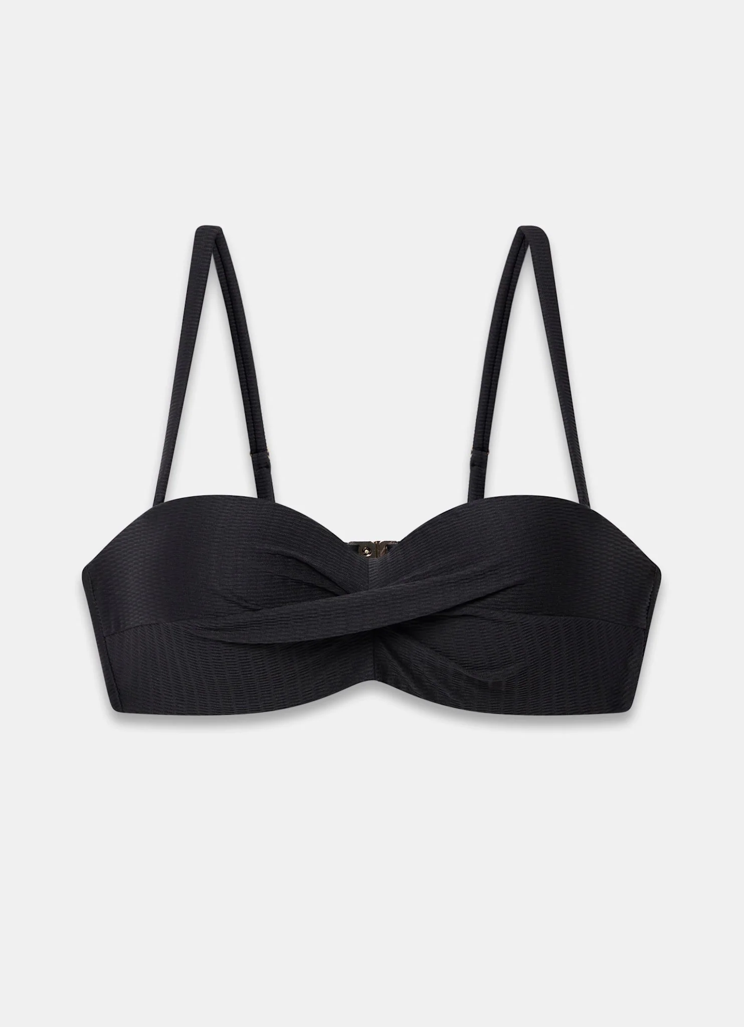 Black Bandeau Twist Bikini Top