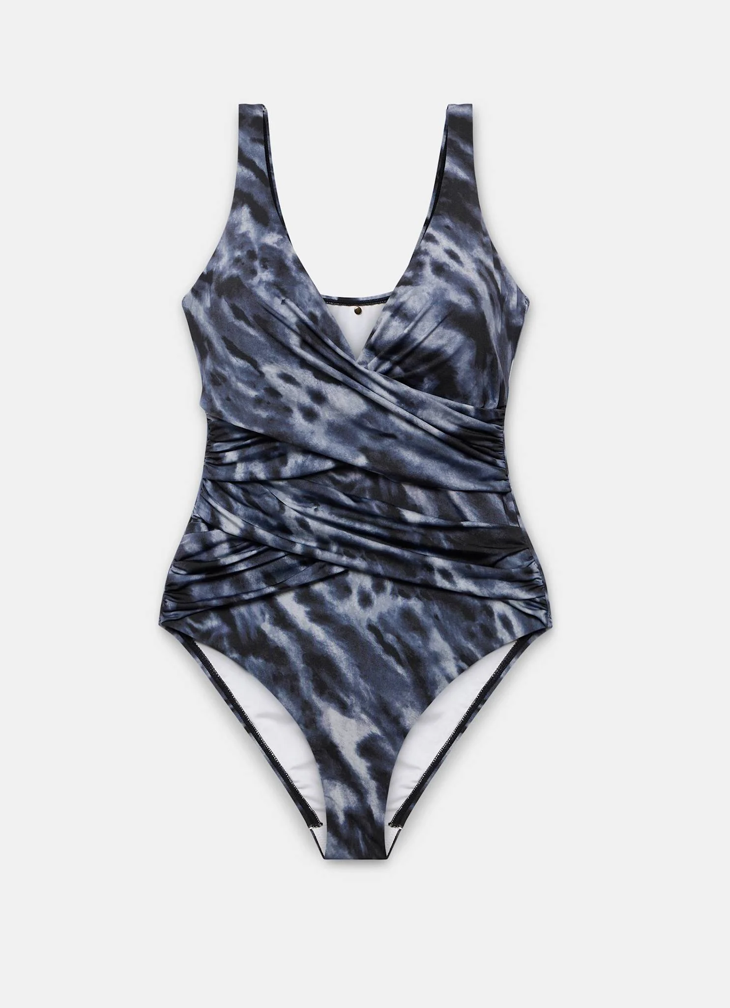 Blue Animal Print Wrap Swimsuit