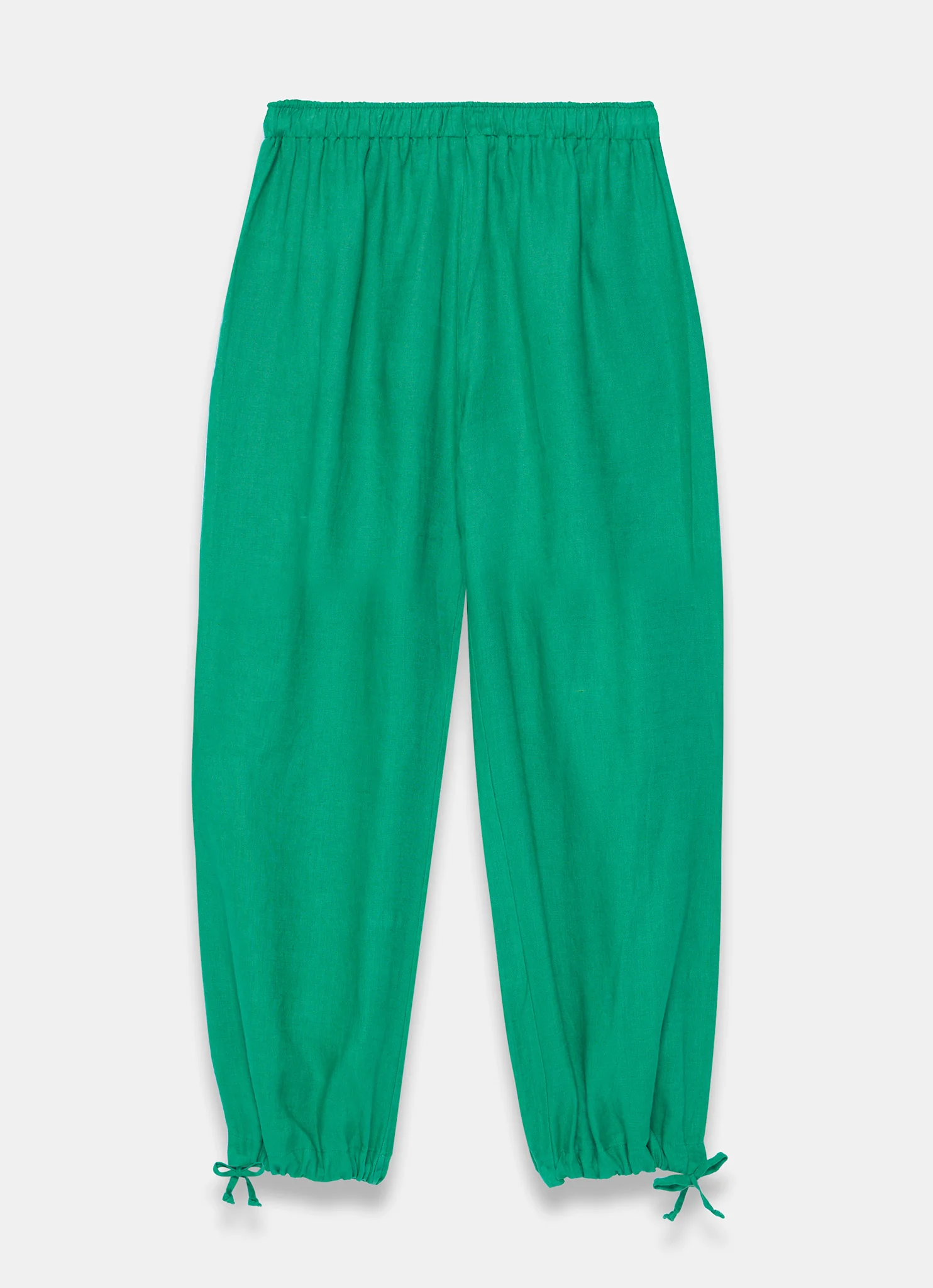 Green Linen Balloon Trousers