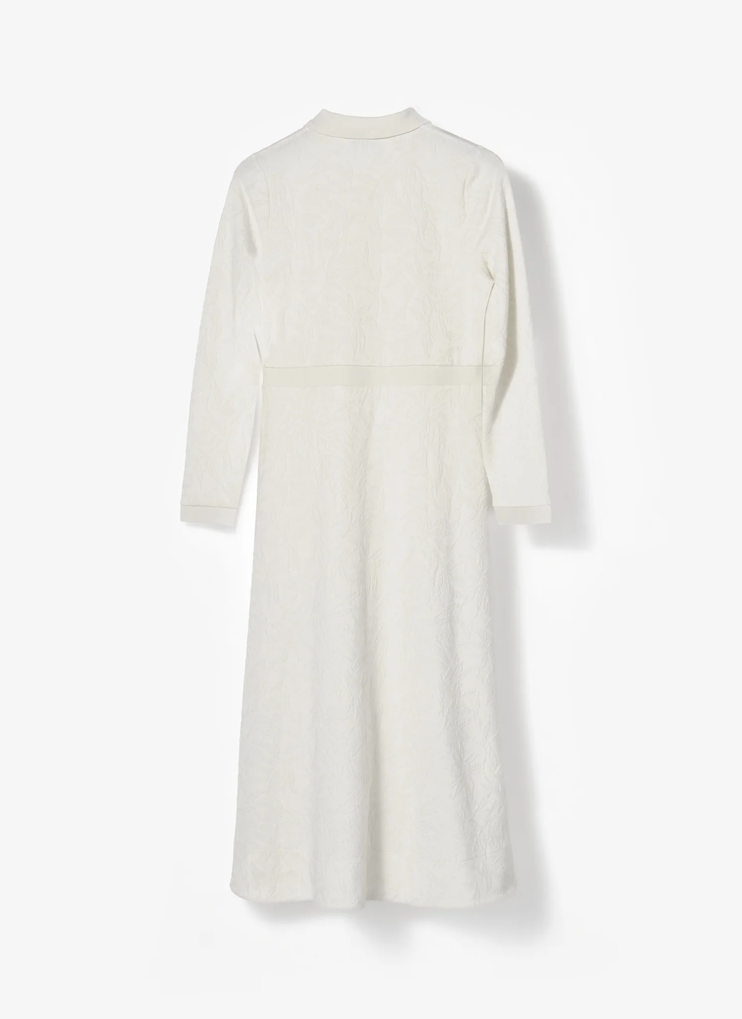 Cream Jacquard Print Midi Dress