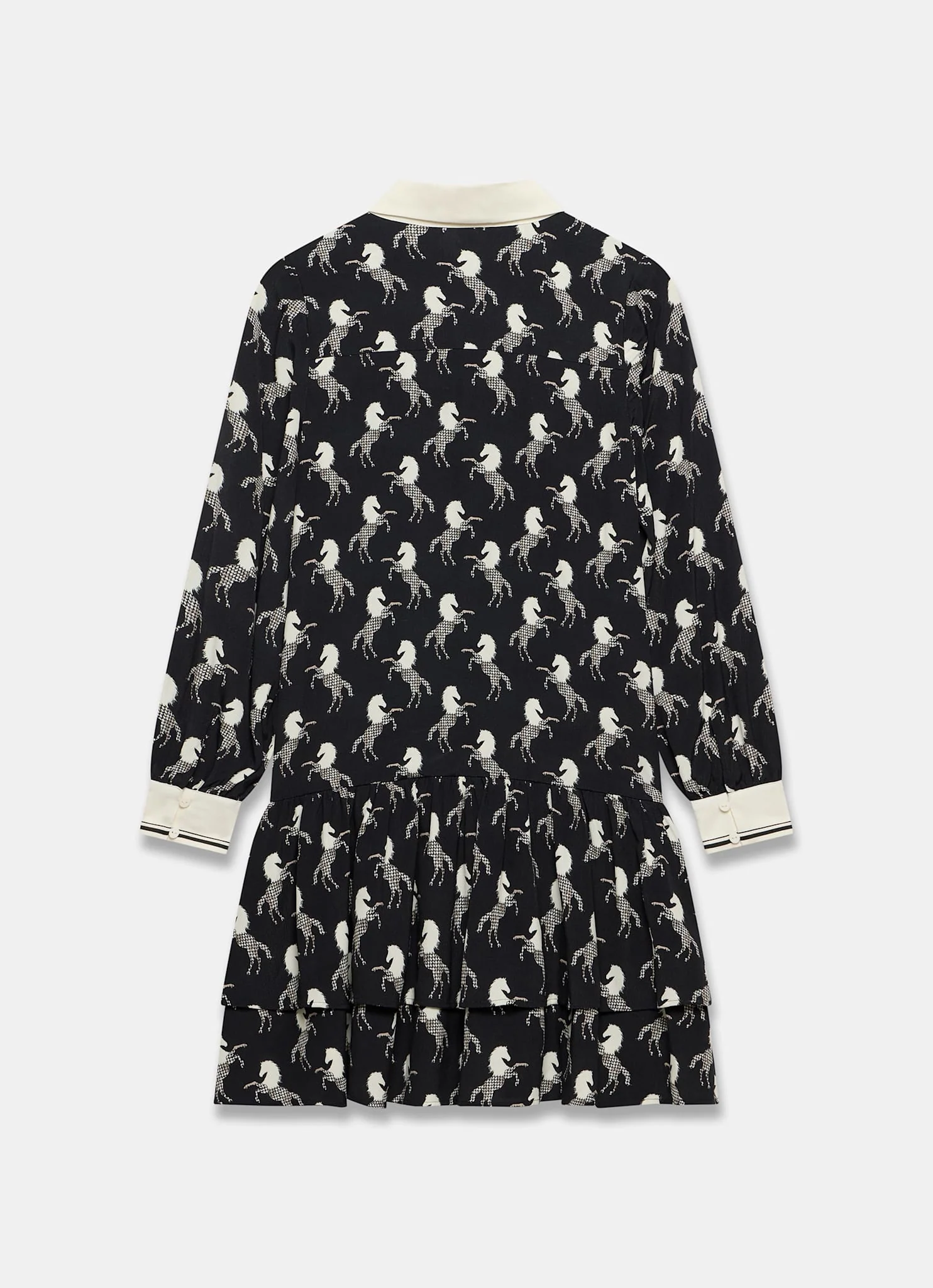 13155-black-horse-print-mini-shirt-dress-8.webp Black Horse Print Mini Shirt Dress
