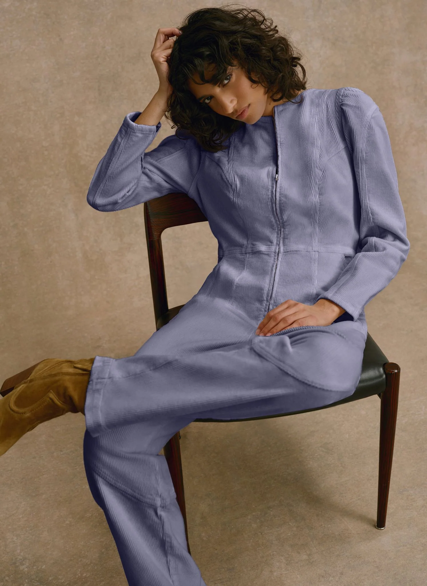 Blue Corduroy Jumpsuit