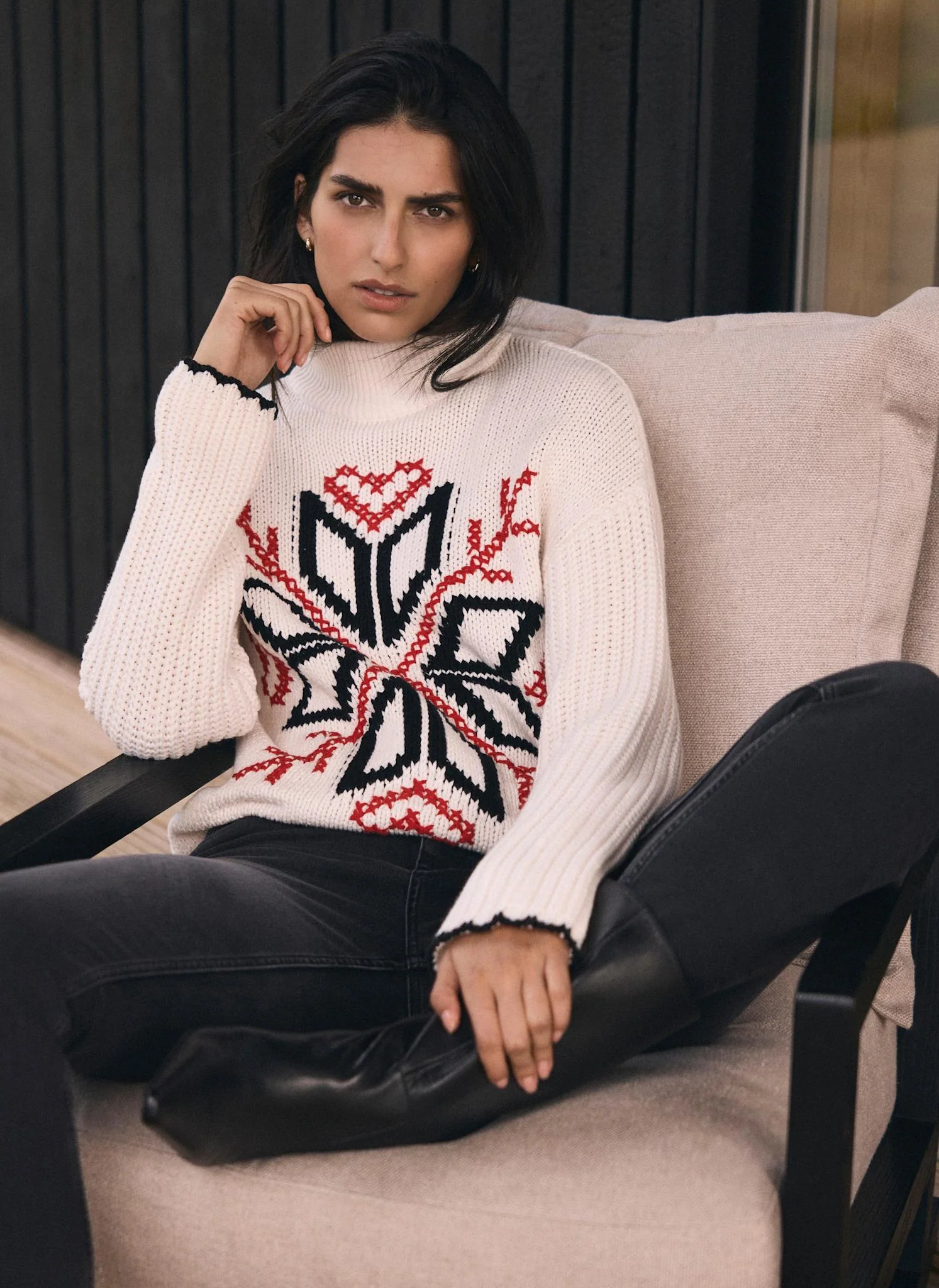 13205-white-snowflake-cotton-blend-knit-jumper-1.webp White Snowflake Cotton Blend Knit Jumper