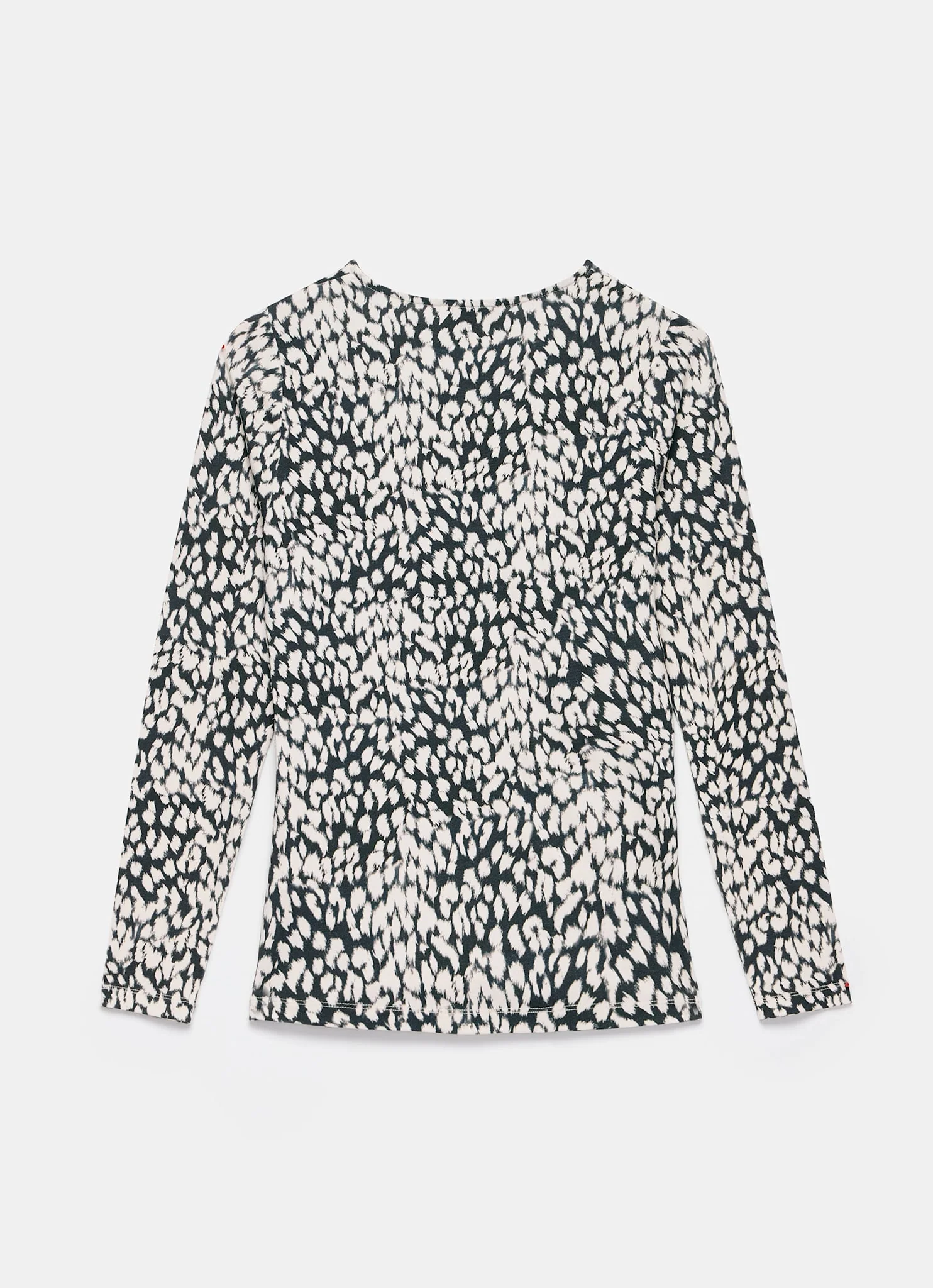 Navy Animal Print Drape Top