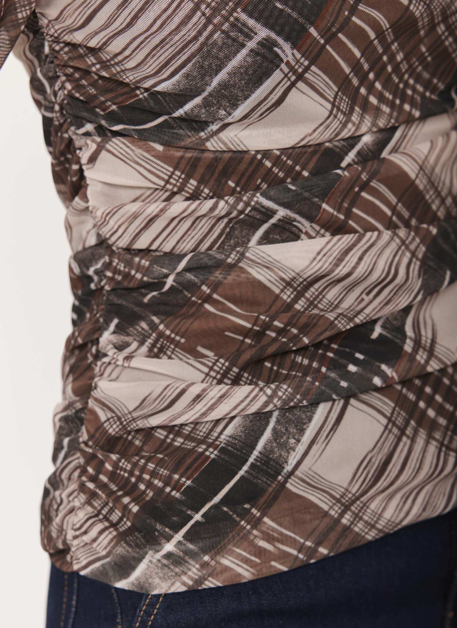 13271-brown-checked-mesh-top-5.jpg Brown Checked Mesh Top