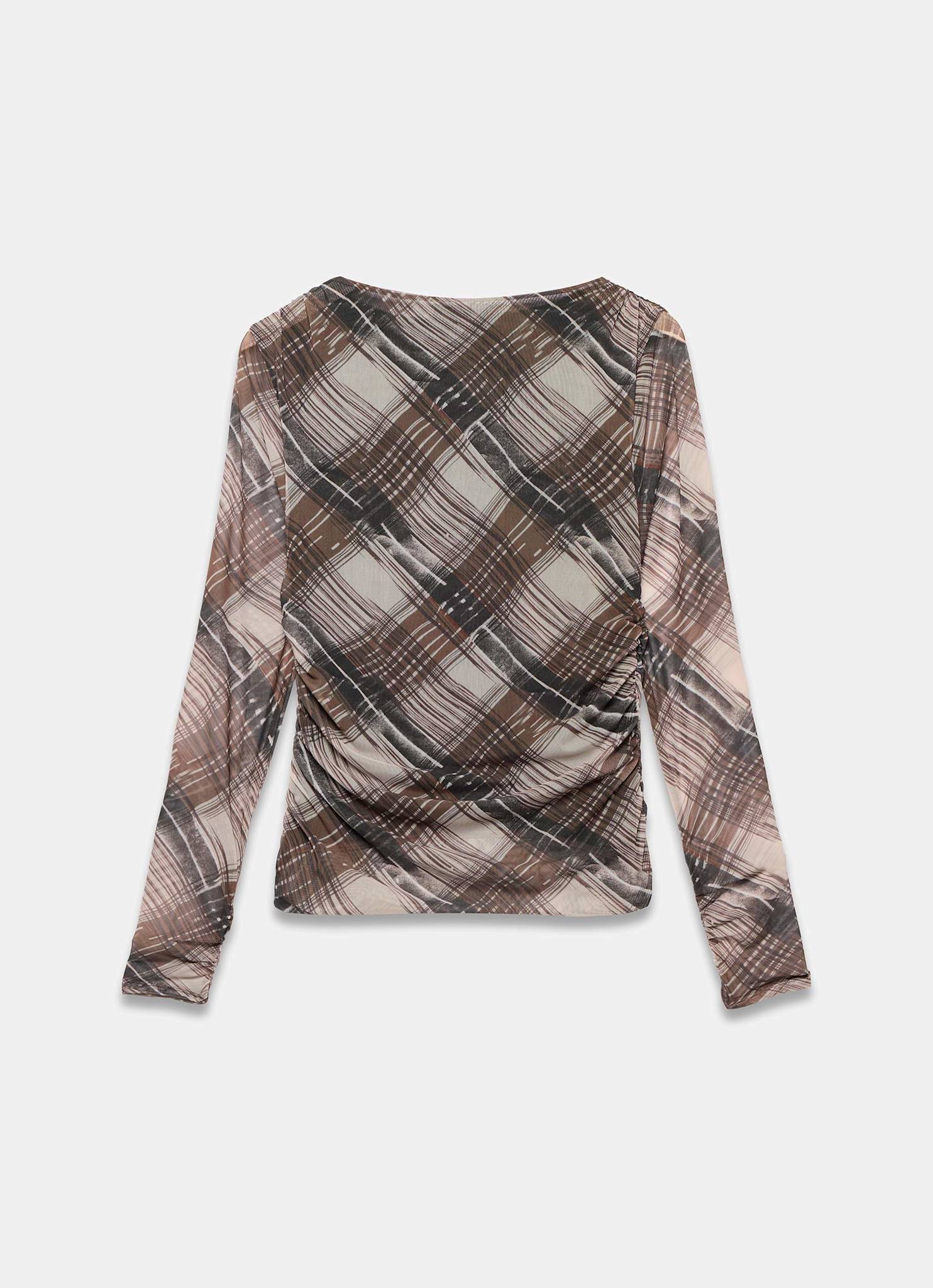 13271-brown-checked-mesh-top-7.jpg Brown Checked Mesh Top