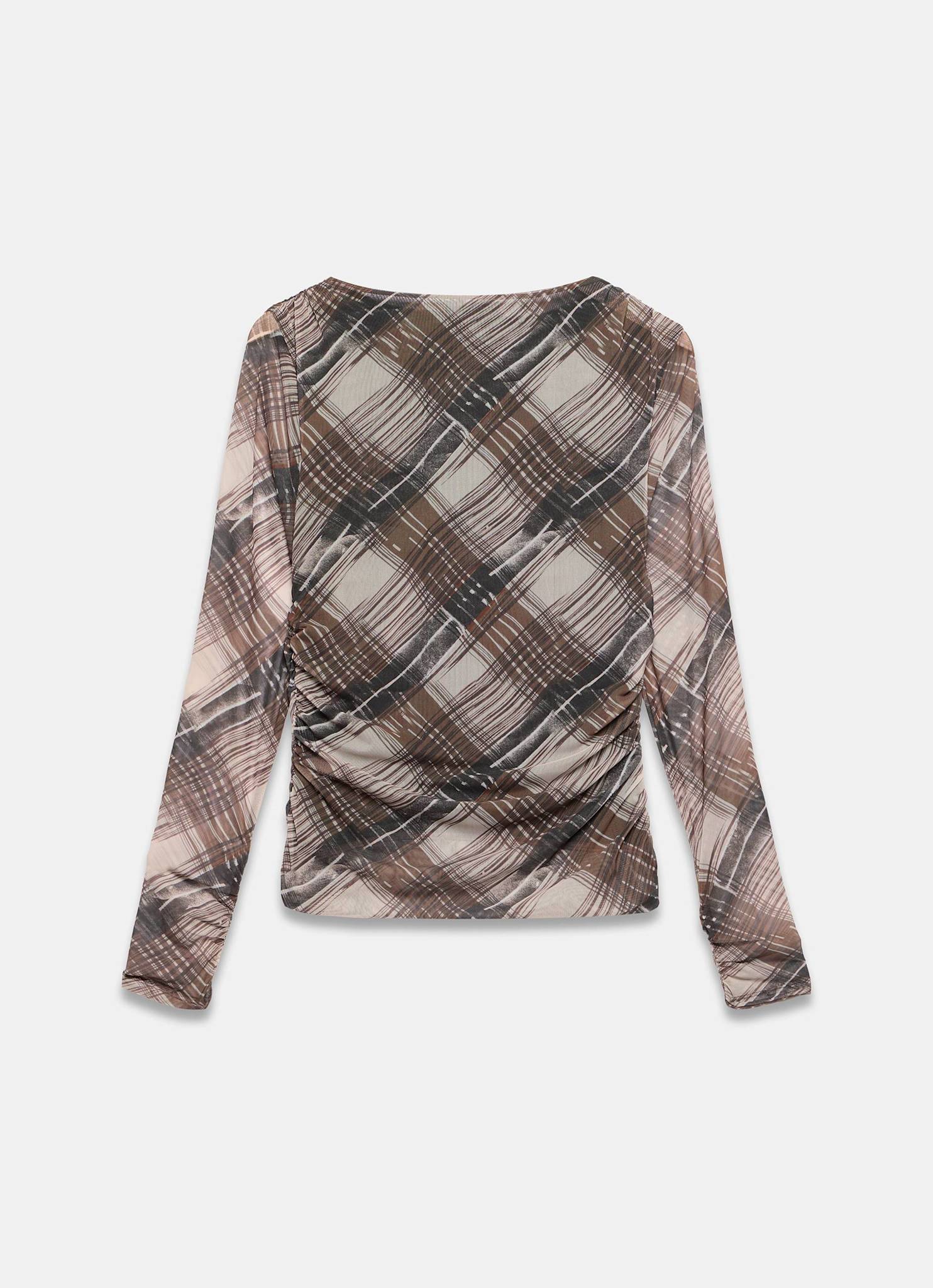 13271-brown-checked-mesh-top-8.jpg Brown Checked Mesh Top
