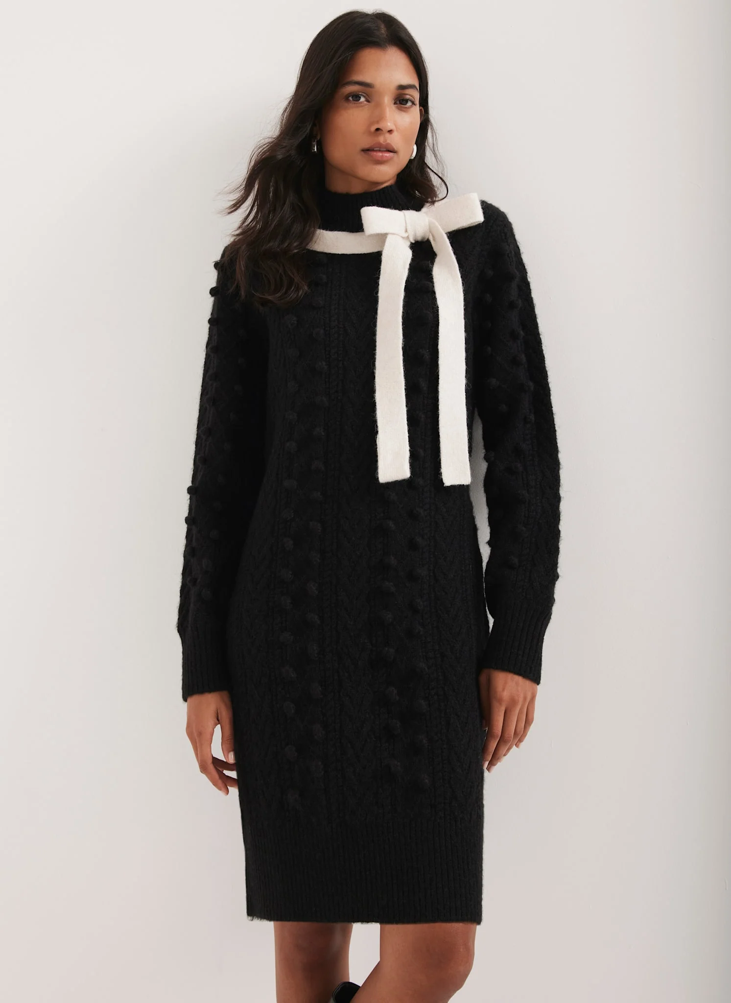 13277-black-bow-detail-cable-knit-mini-dress-5.webp Black Bow Detail Cable Knit Mini Dress