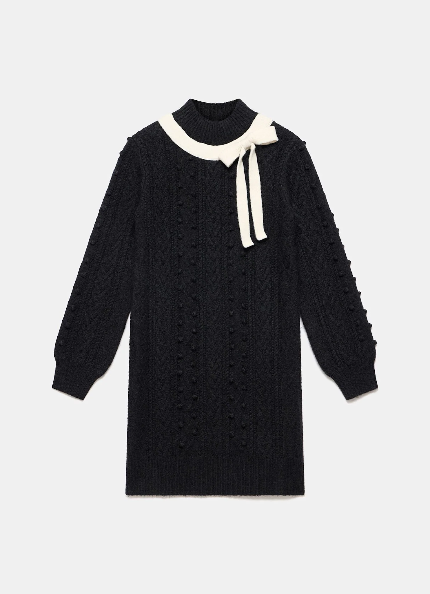 13277-black-bow-detail-cable-knit-mini-dress-6.webp Black Bow Detail Cable Knit Mini Dress