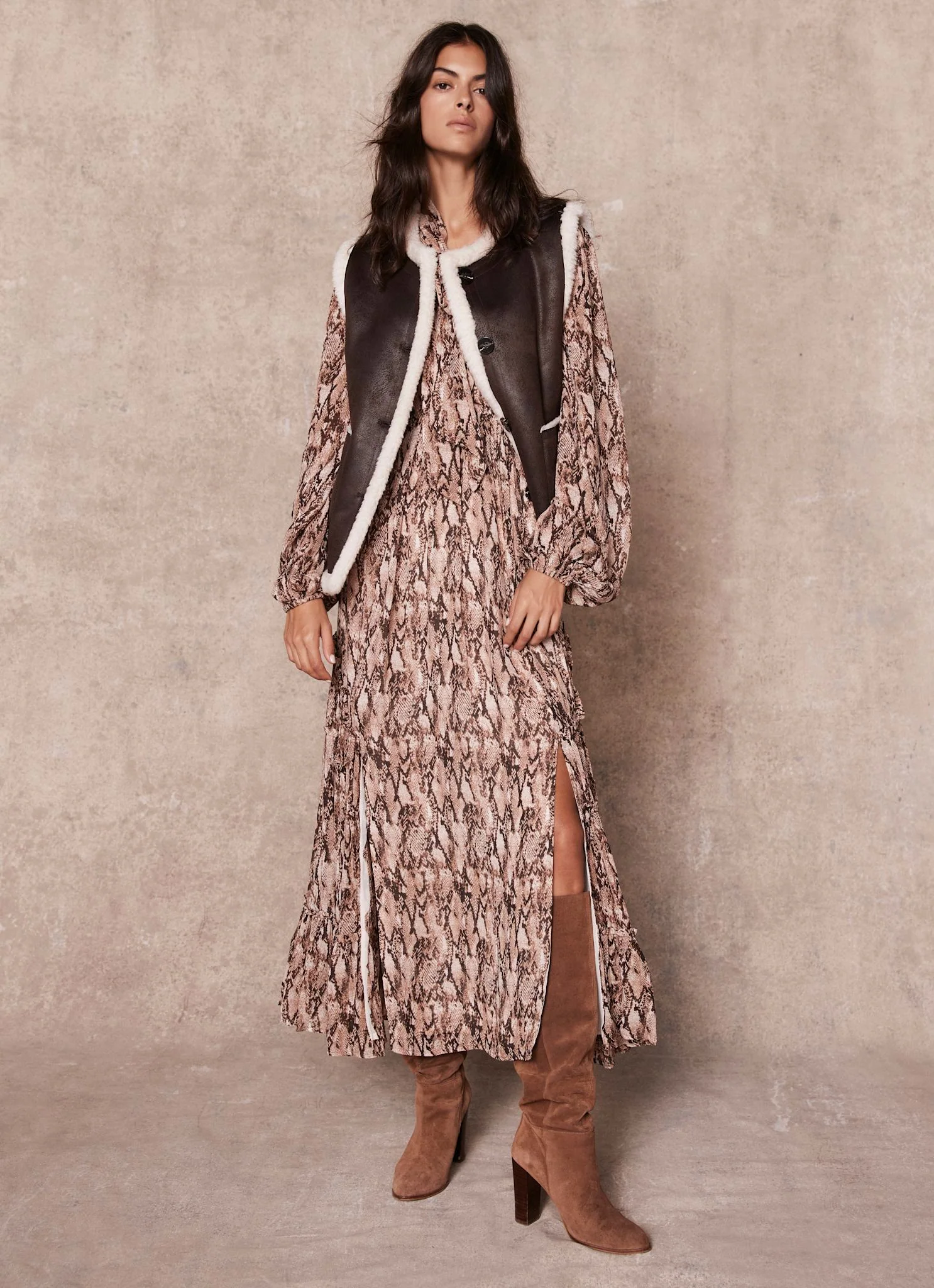 13329-brown-snake-print-midi-dress-4.webp Brown Snake Print Midi Dress
