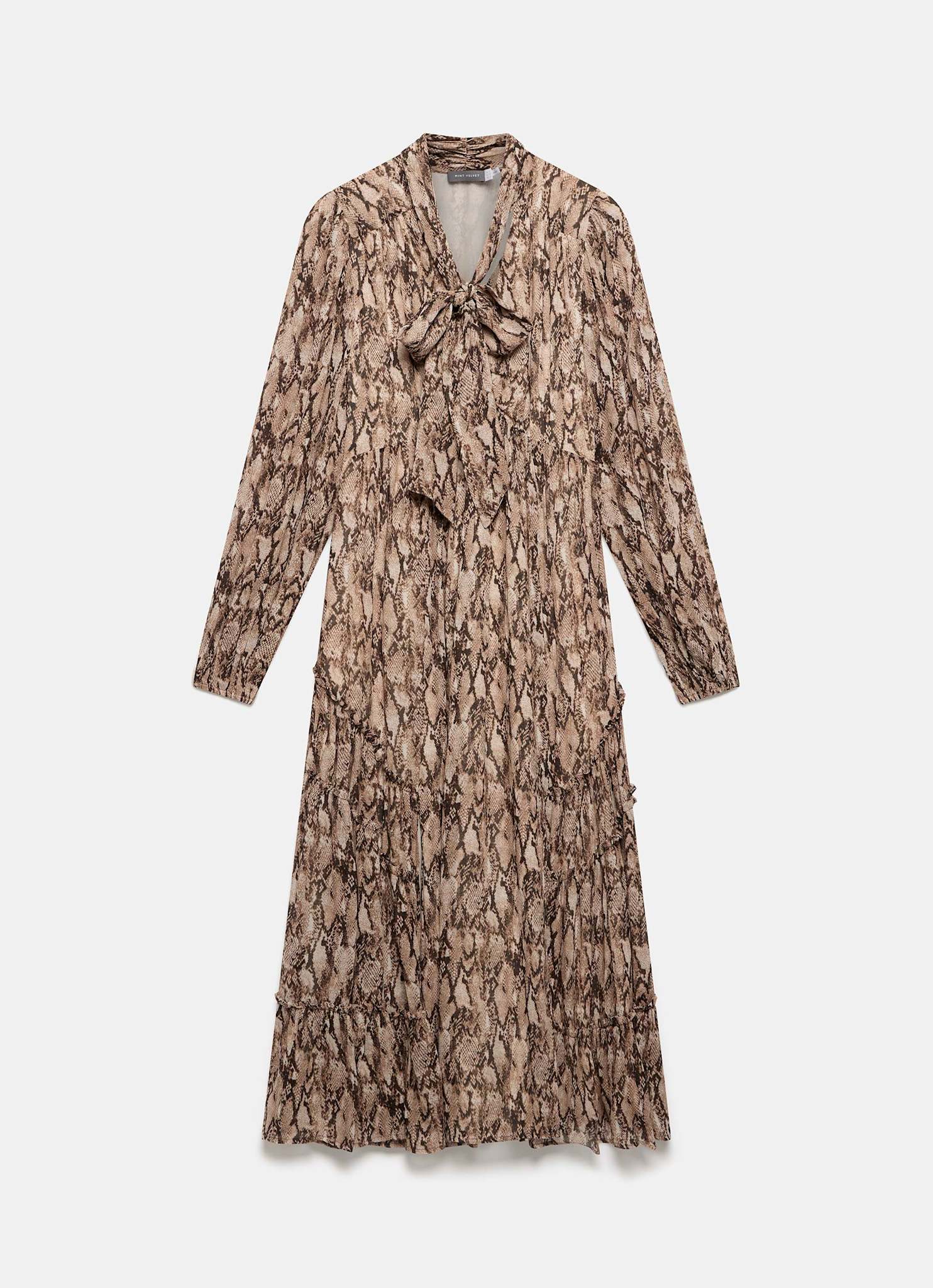 13329-brown-snake-print-midi-dress-6.jpg Brown Snake Print Midi Dress