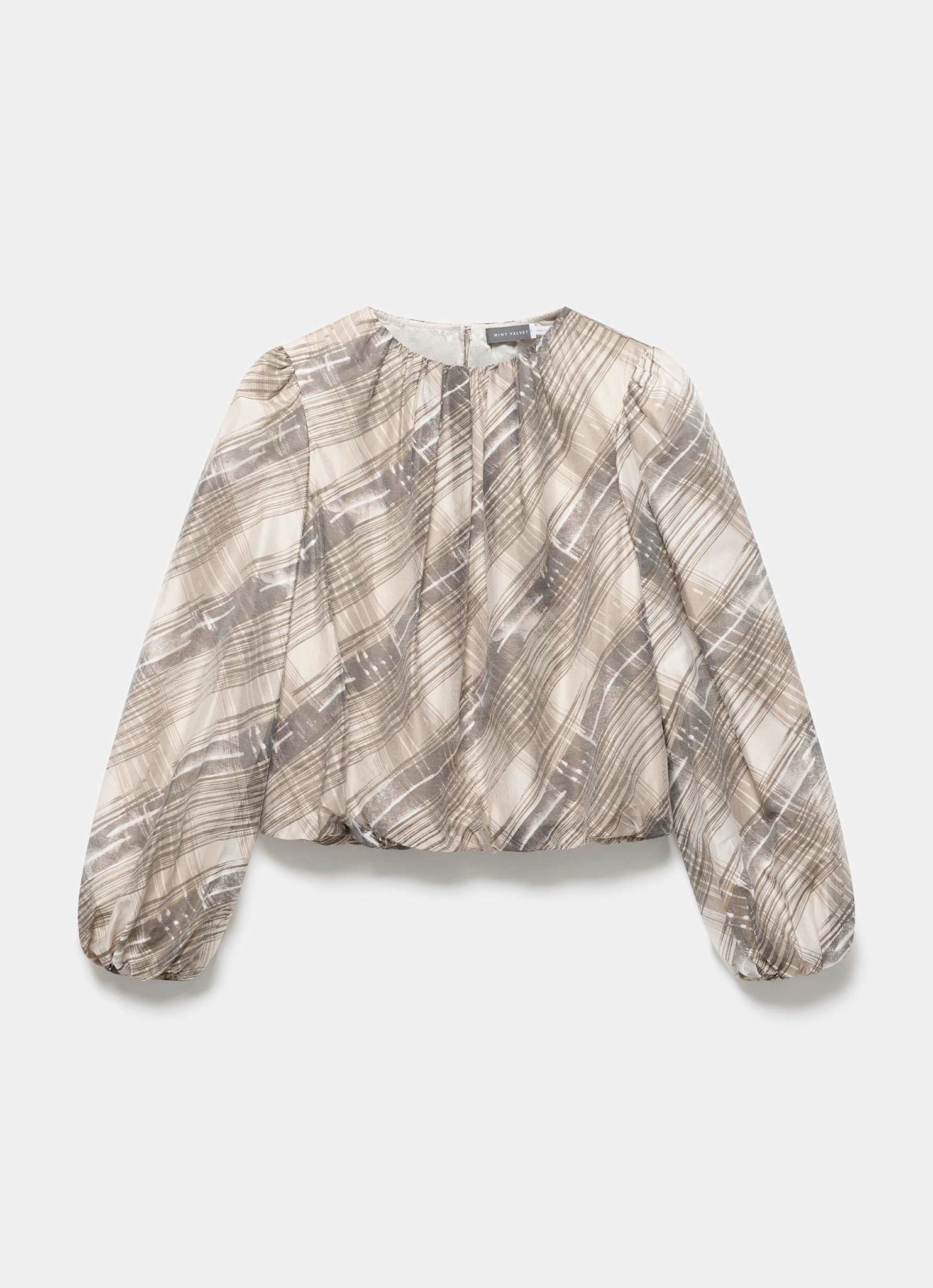 13337-brown-check-print-blouse-7.jpg Brown Check Print Blouse