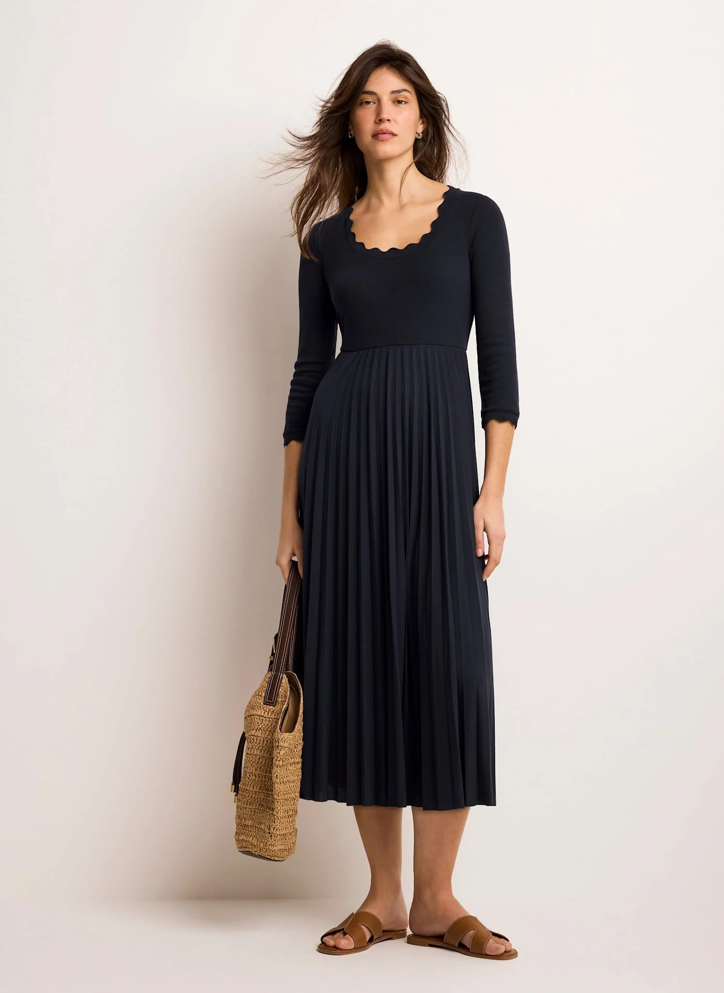 13343-navy-scallop-jersey-mix-midi-dress-6.webp Navy Scallop Jersey Mix Midi Dress