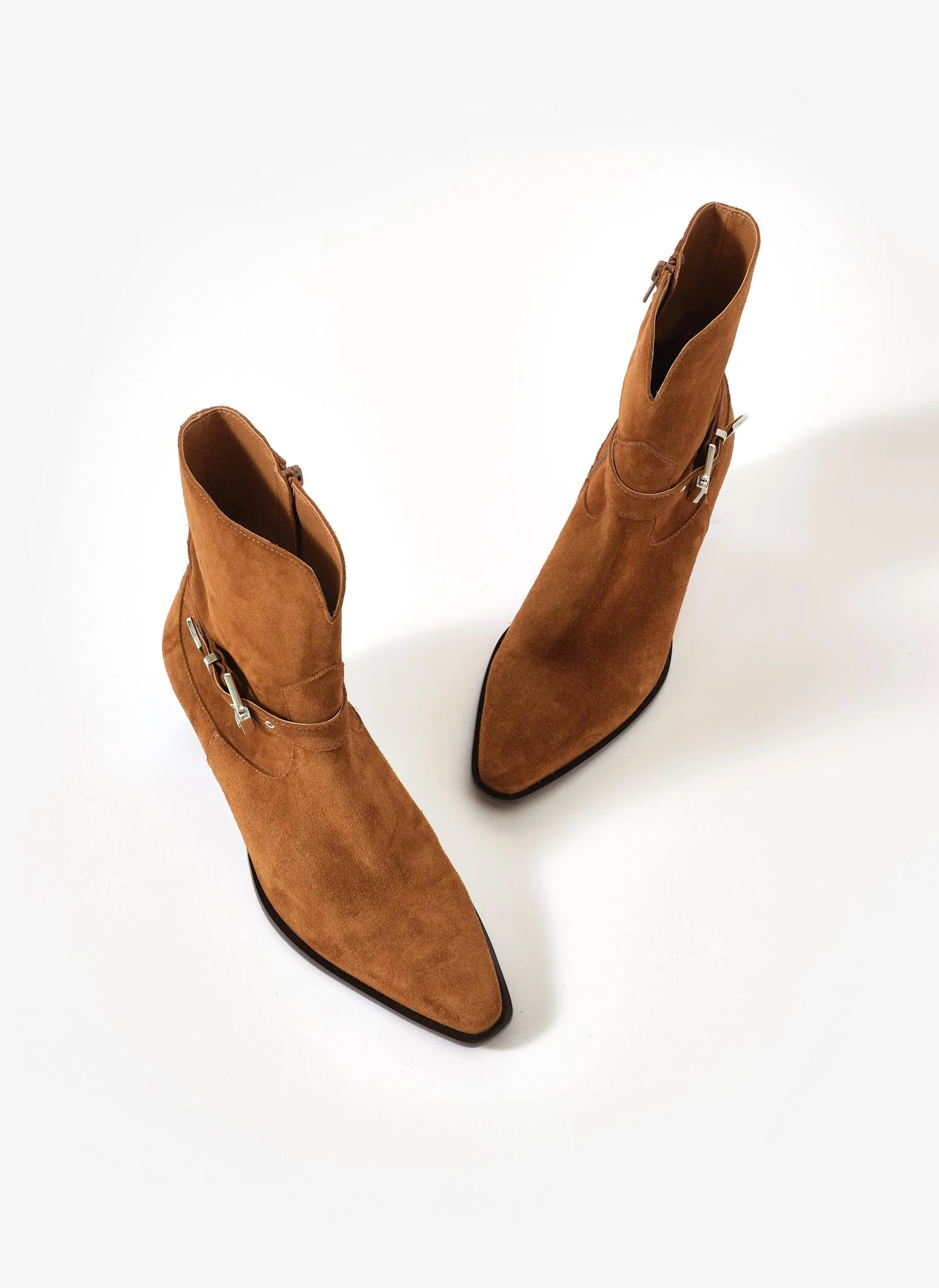 13349-blair-tan-suede-buckled-ankle-boots-5.webp Blair Tan Suede Buckled Ankle Boots