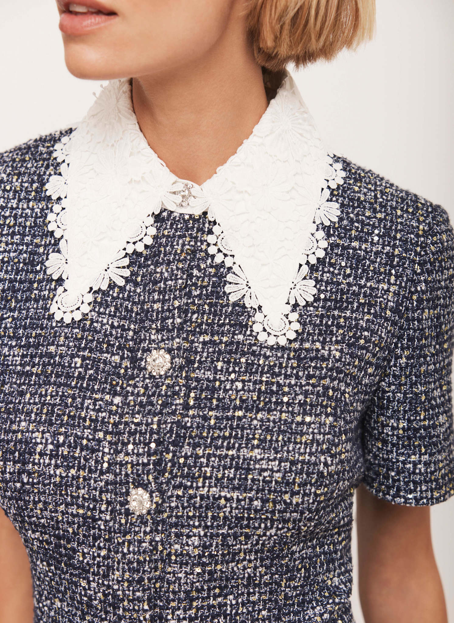 13403-navy-statement-collar-boucle-mini-dress-4.jpg Navy Statement Collar Boucle Mini Dress