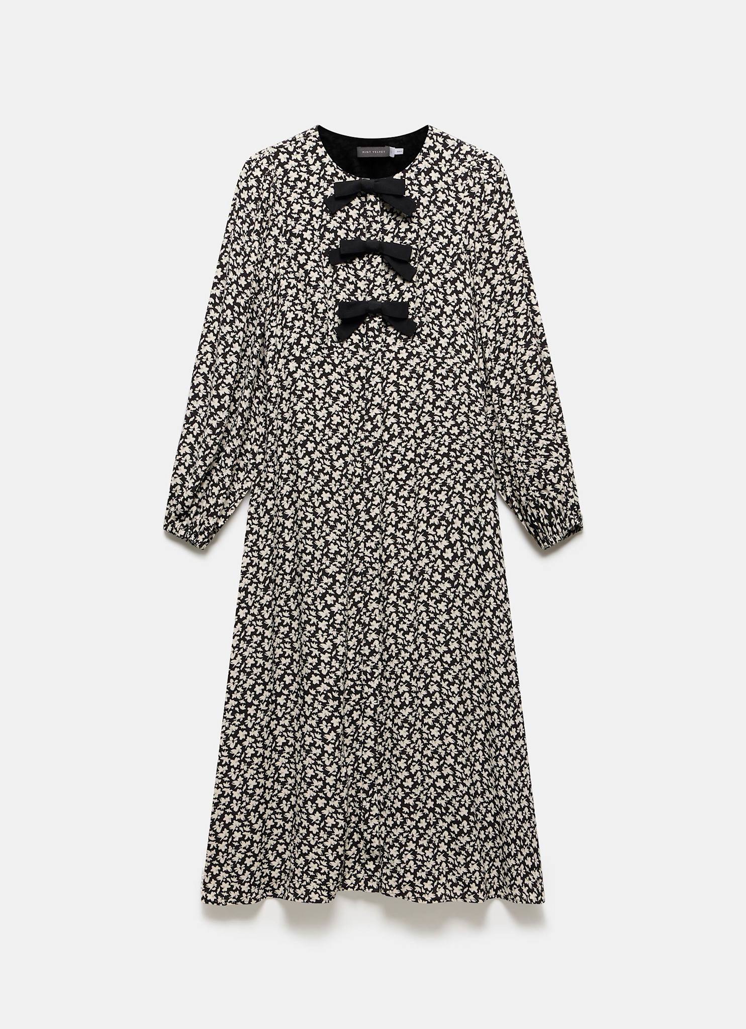 13431-black-floral-print-midi-dress-7.jpg Black Floral Print Midi Dress