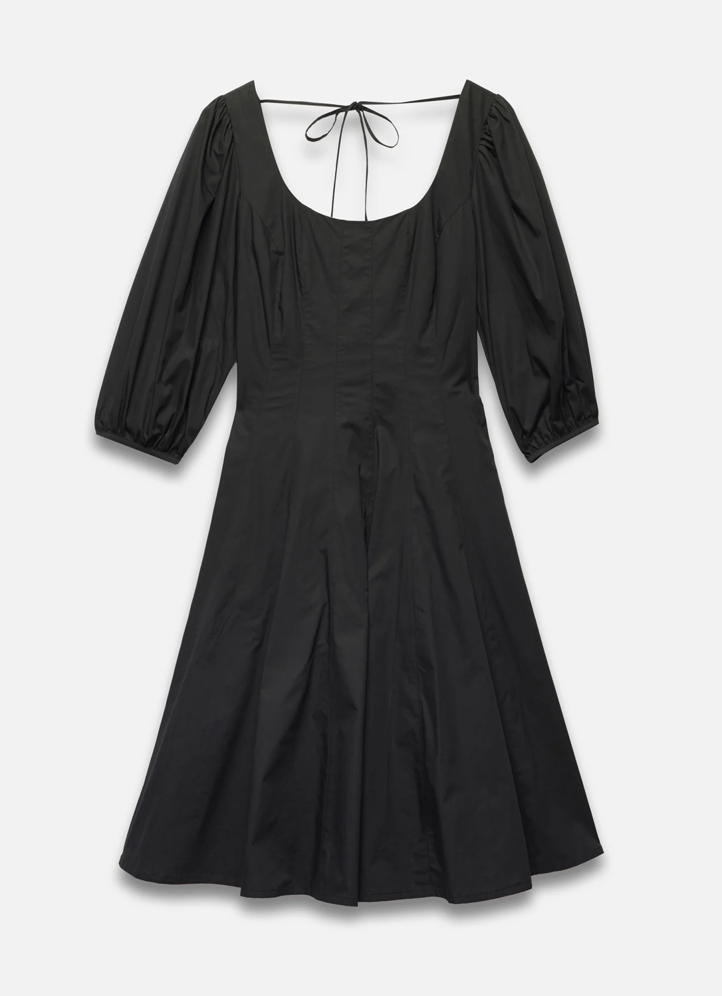 13439-black-cotton-puff-sleeve-midi-dress-7.webp Black Cotton Puff Sleeve Midi Dress