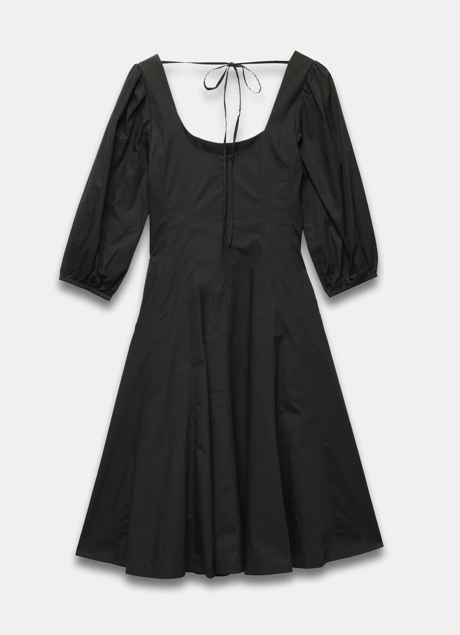 13439-black-cotton-puff-sleeve-midi-dress-8.webp Black Cotton Puff Sleeve Midi Dress